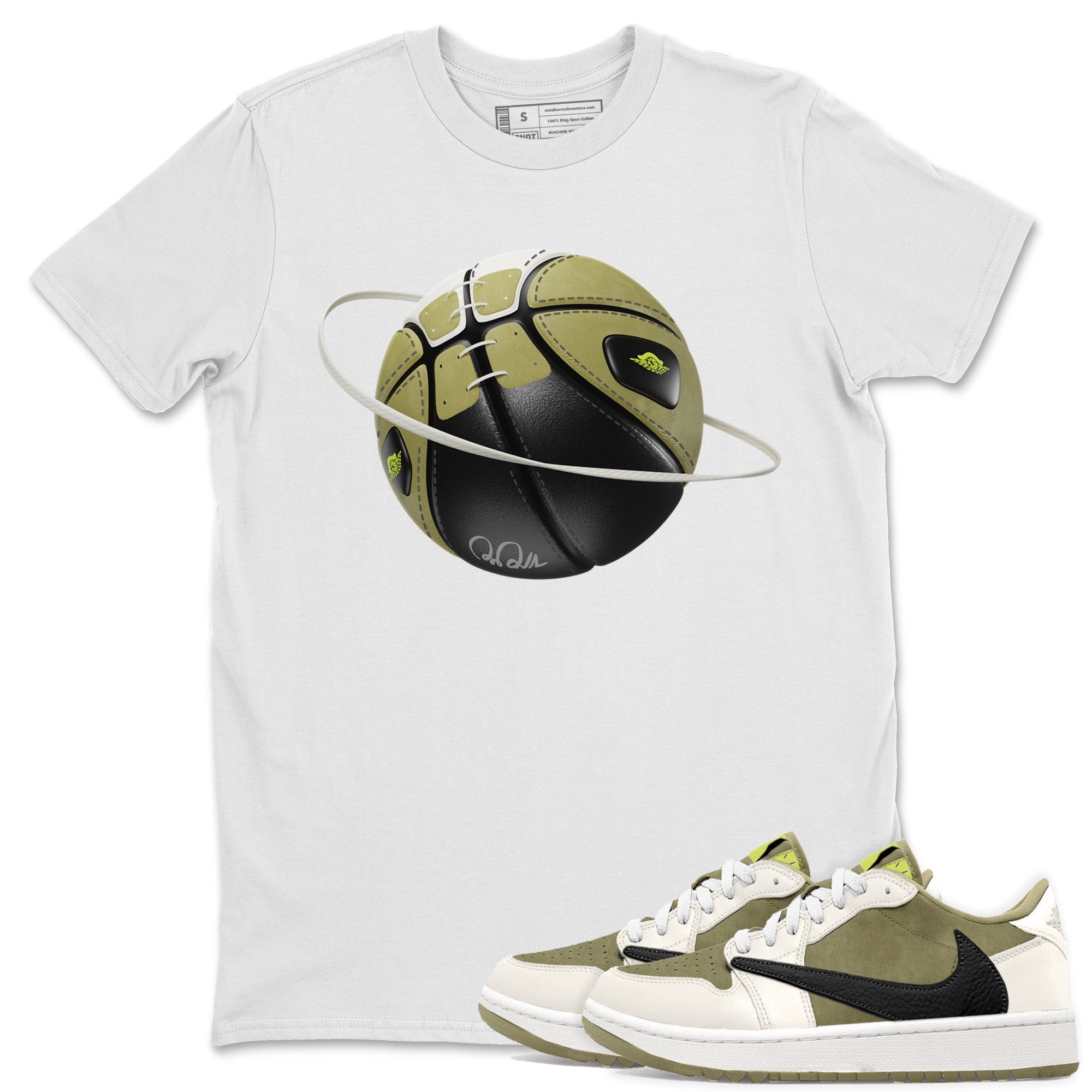Air Jordan 1 Travis Scott Golf shirt to match jordans Basketball Planet Streetwear Sneaker Shirt AJ1 lowTravis Scott Golf Drip Gear Zone Sneaker Matching Clothing Unisex White 1 T-Shirt