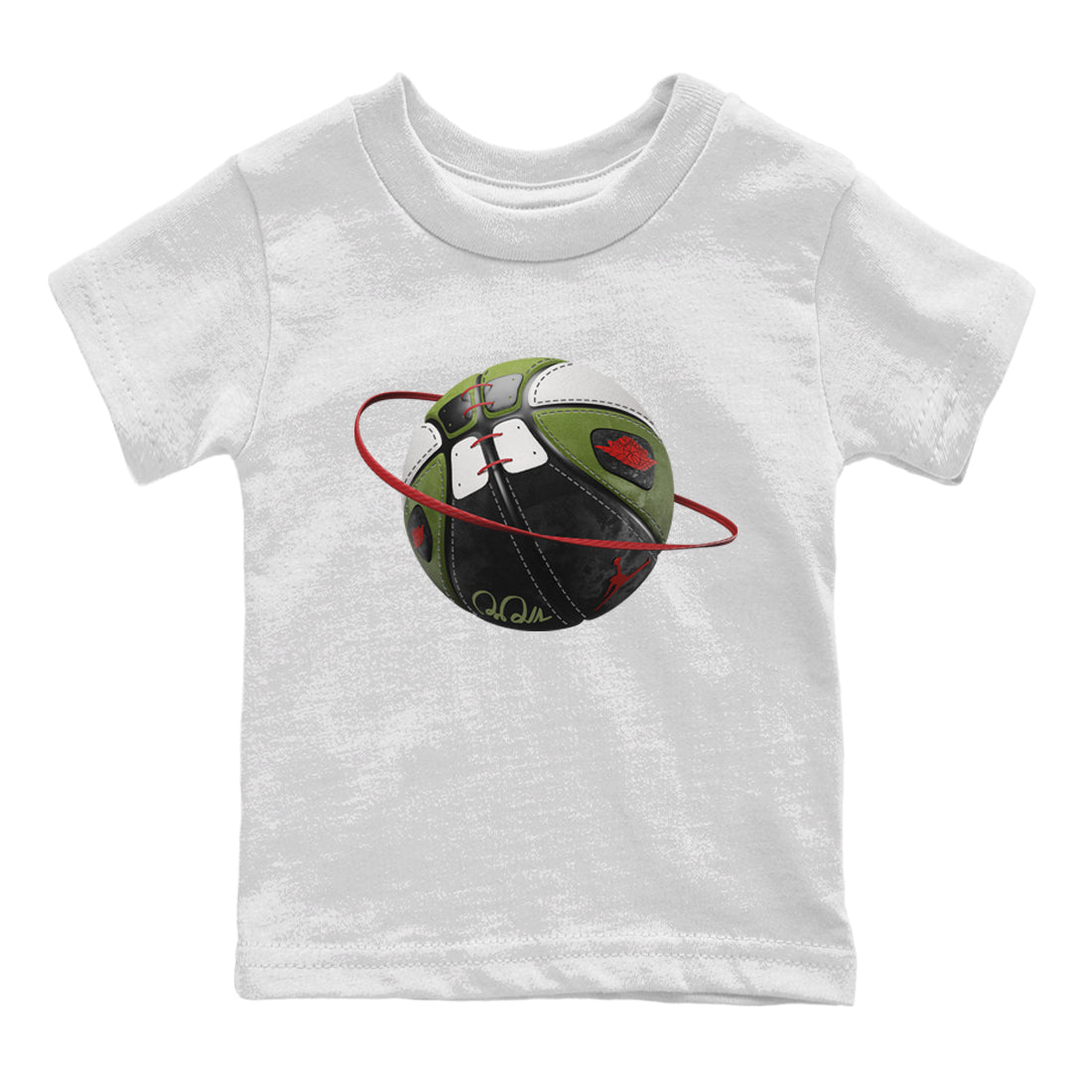Air Jordan 1 Travis Scott Olive Sneaker Match Tees Basketball Planet Streetwear Sneaker Shirt AJ1 OG Travis Scott Olive Sneaker Release Tees Kids Shirts White 2