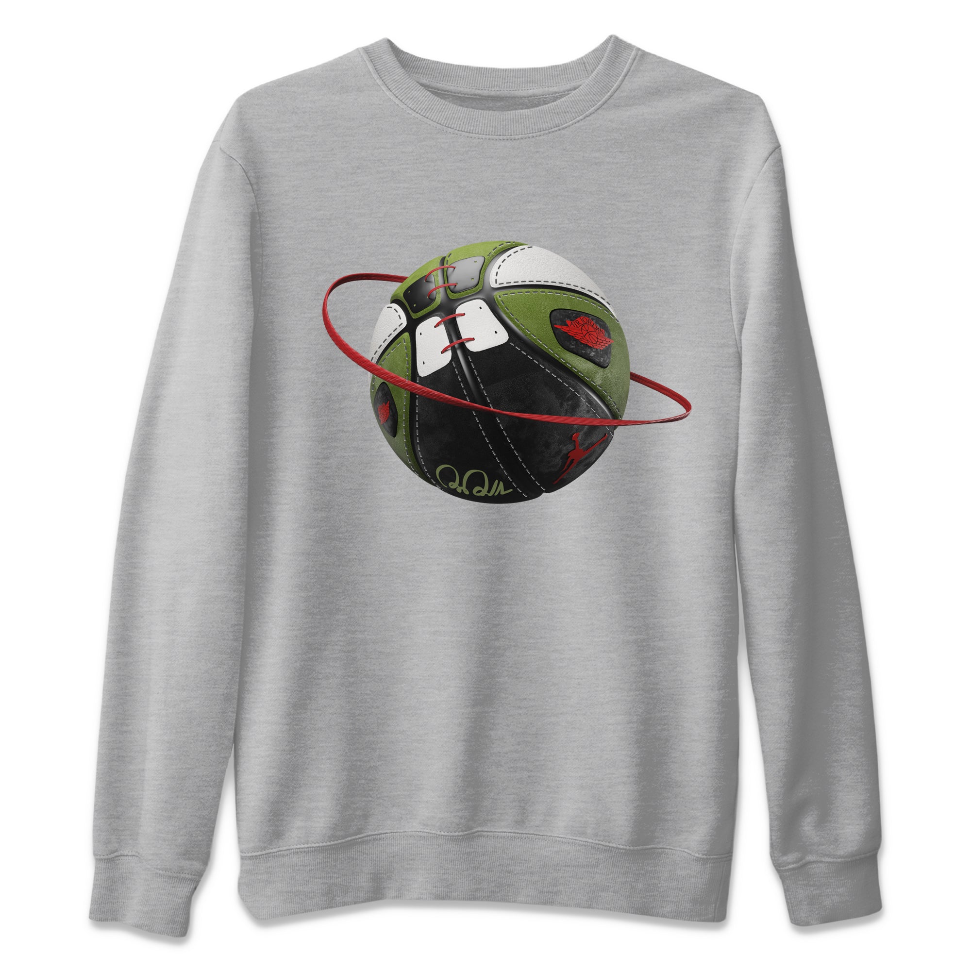 Air Jordan 1 Travis Scott Olive Sneaker Match Tees Basketball Planet Streetwear Sneaker Shirt AJ1 OG Travis Scott Olive Sneaker Release Tees Unisex Shirts Heather Grey 2