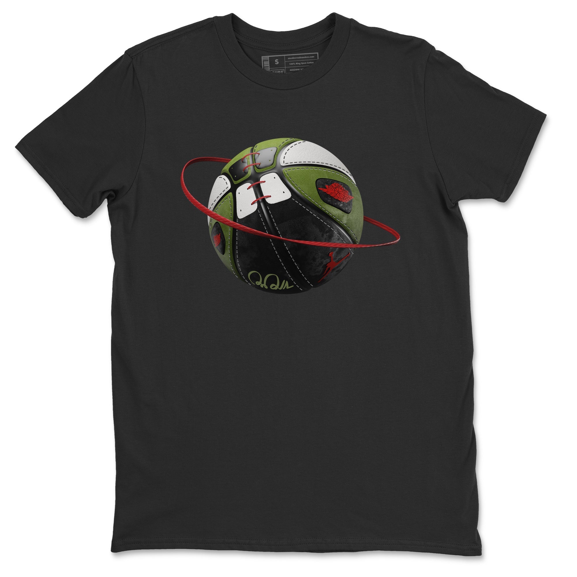 Air Jordan 1 Travis Scott Olive Sneaker Match Tees Basketball Planet Streetwear Sneaker Shirt AJ1 OG Travis Scott Olive Sneaker Release Tees Unisex Shirts Black 2