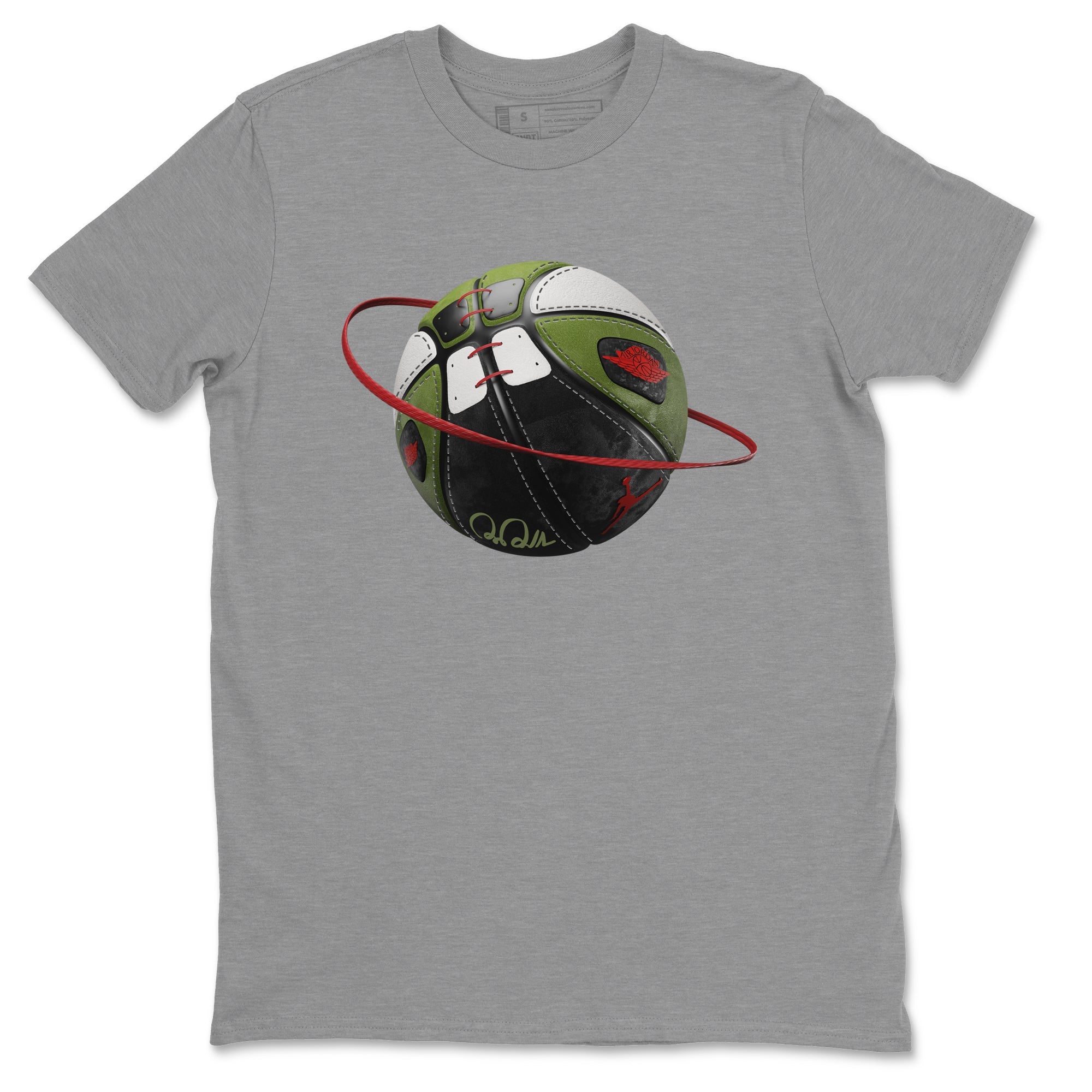 Air Jordan 1 Travis Scott Olive Sneaker Match Tees Basketball Planet Streetwear Sneaker Shirt AJ1 OG Travis Scott Olive Sneaker Release Tees Unisex Shirts Heather Grey 2