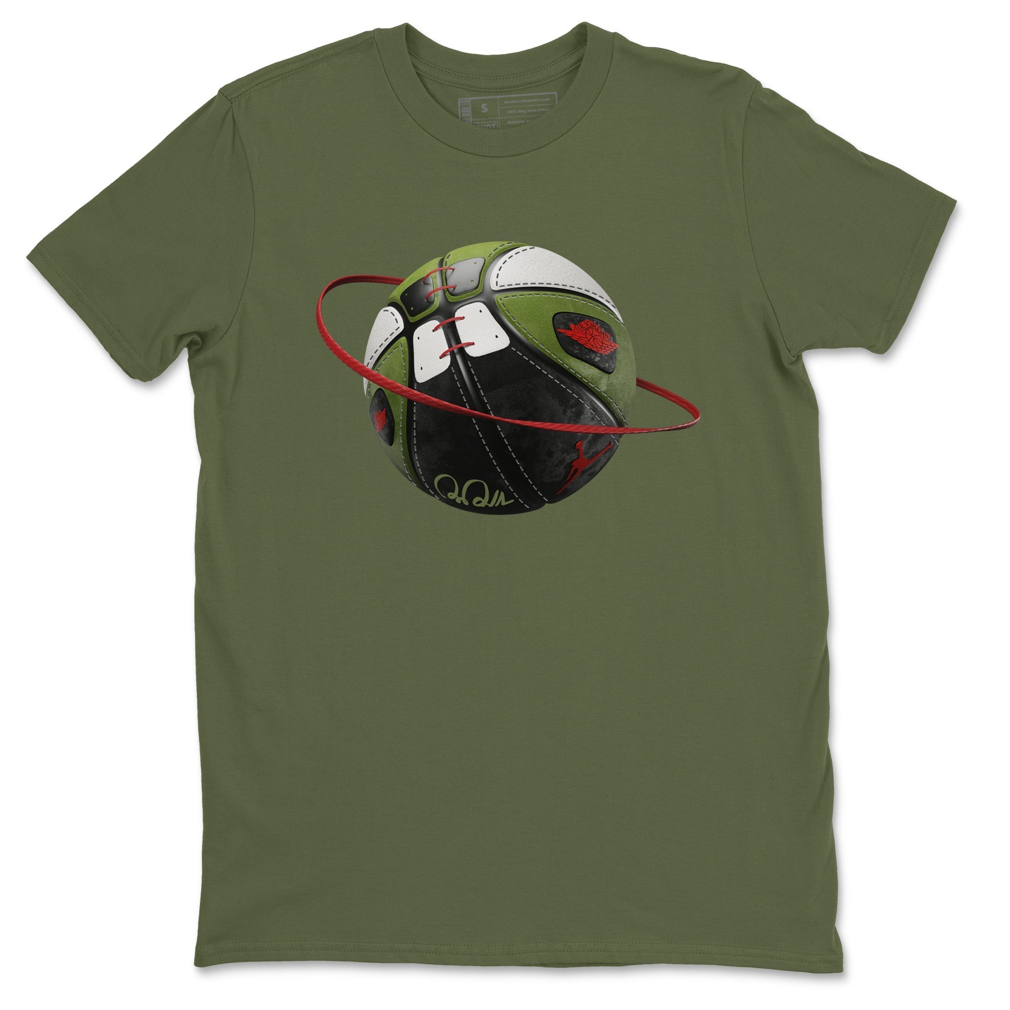 Air Jordan 1 Travis Scott Olive Sneaker Match Tees Basketball Planet Streetwear Sneaker Shirt AJ1 OG Travis Scott Olive Sneaker Release Tees Unisex Shirts Military Green 2