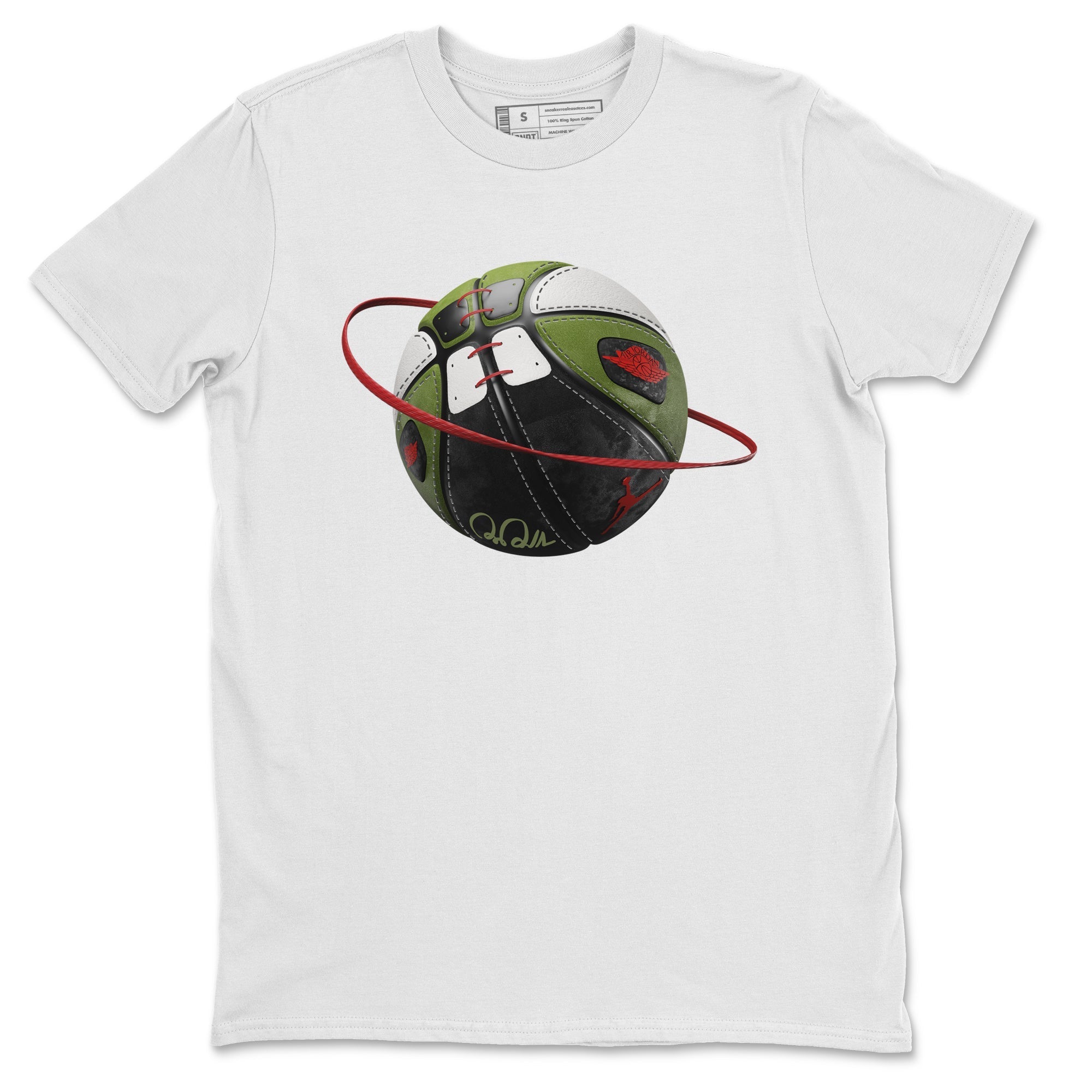 Air Jordan 1 Travis Scott Olive Sneaker Match Tees Basketball Planet Streetwear Sneaker Shirt AJ1 OG Travis Scott Olive Sneaker Release Tees Unisex Shirts White 2