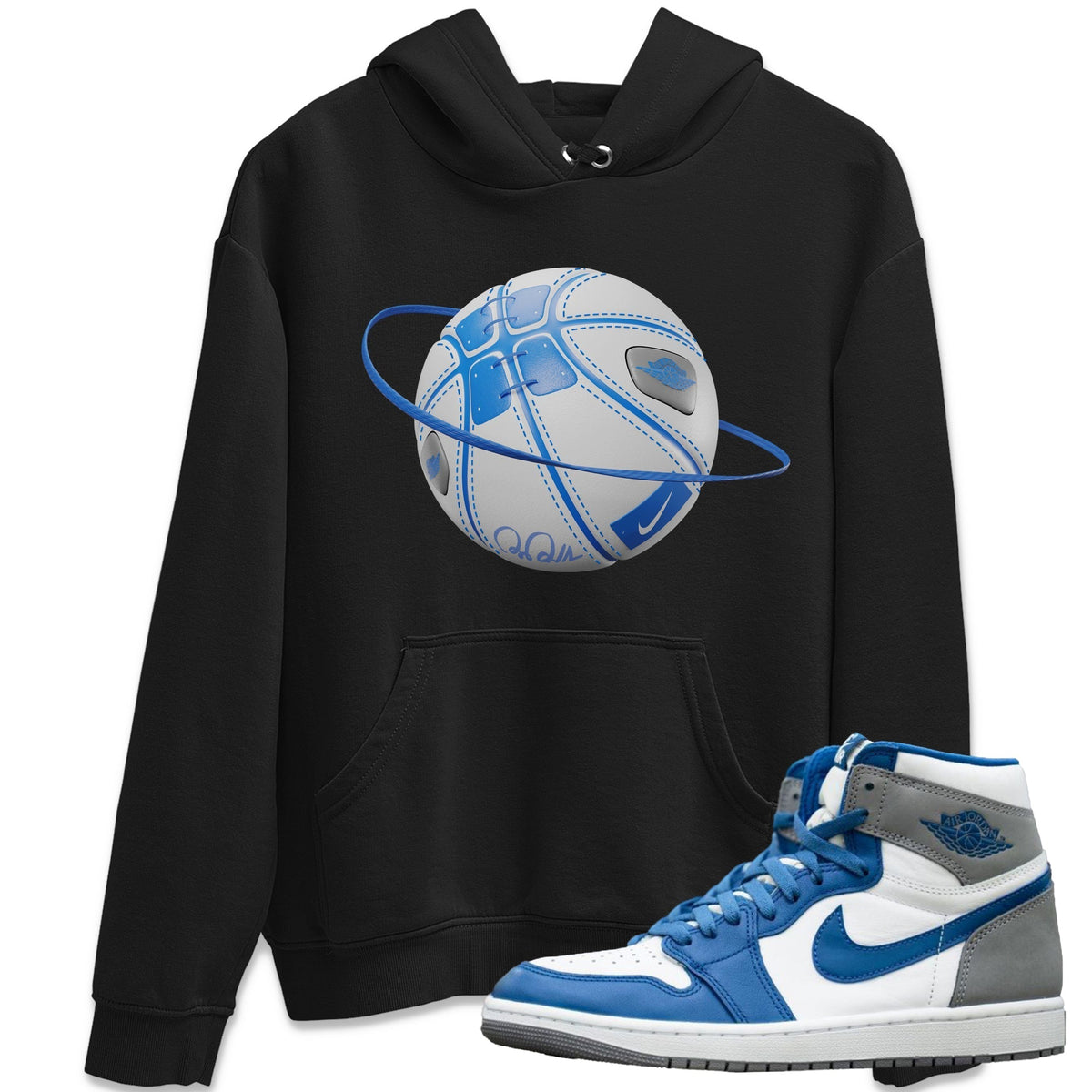Jordan 1 True Blue Sneaker Matching T-Shirt Basketball Planet Sneaker Tees Jordan 1 True Blue Sneaker Release Tees Crew Neck Tees