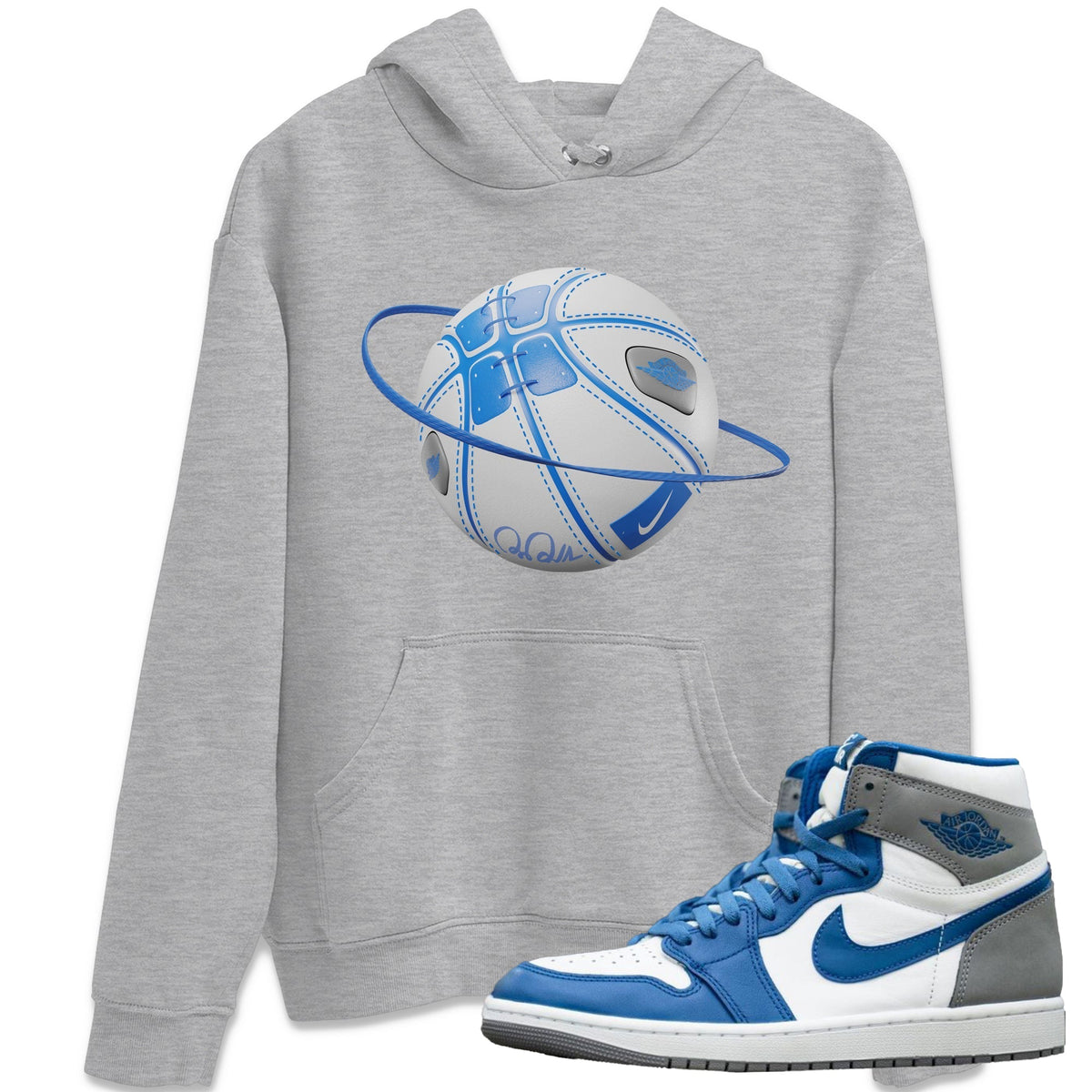 Jordan 1 True Blue Sneaker Matching T-Shirt Basketball Planet Sneaker Tees Jordan 1 True Blue Sneaker Release Tees Crew Neck Tees
