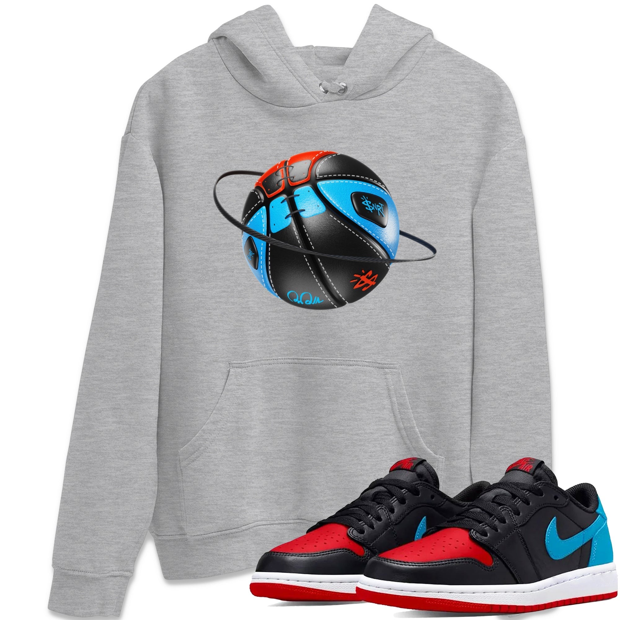 Air Jordan 1 UNC to Chicago Sneaker Match Tees Basketball Planet Streetwear Sneaker Shirt AJ1 UNC to Chicago Sneaker Release Tees Unisex Shirts Heather Grey 1