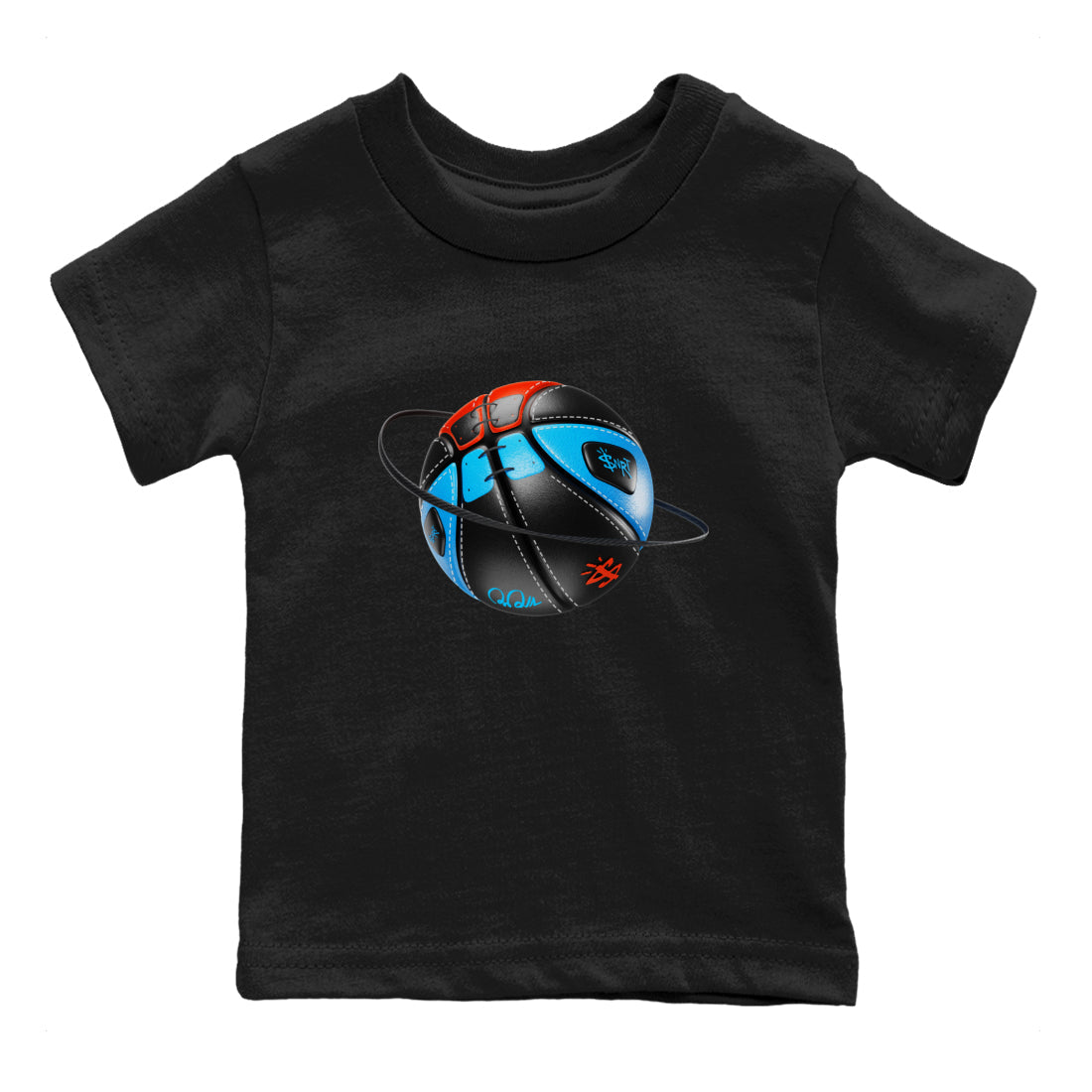 Air Jordan 1 UNC to Chicago Sneaker Match Tees Basketball Planet Streetwear Sneaker Shirt AJ1 UNC to Chicago Sneaker Release Tees Kids Shirts Black 2