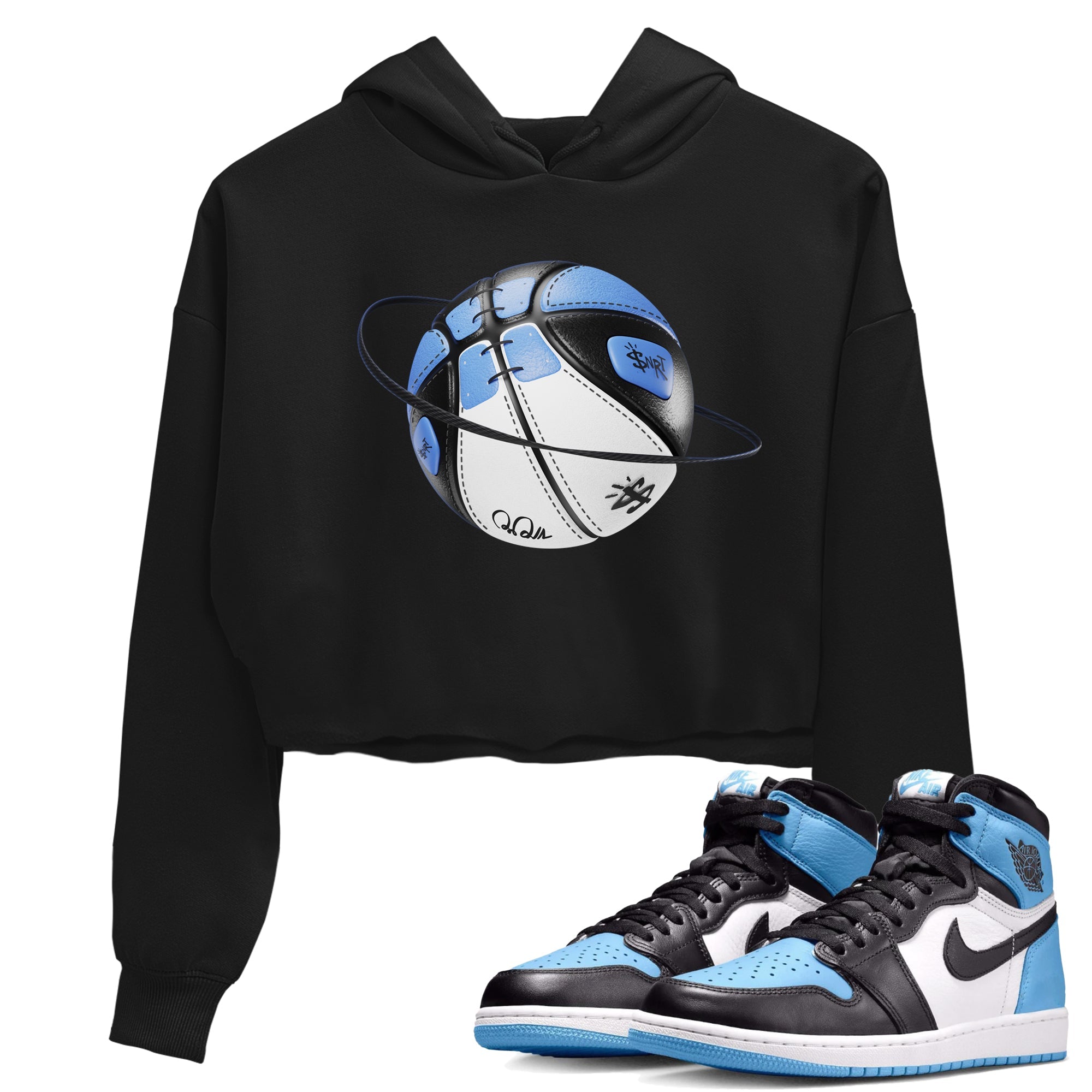 Air Jordan 1 Retro High OG UNC Toe Shirt to match Jordans Basketball Planet Streetwear Sneaker Shirt 1s UNC Toe Drip Gear Zone Sneaker Matching Clothing Crop T-Shirts Black 1