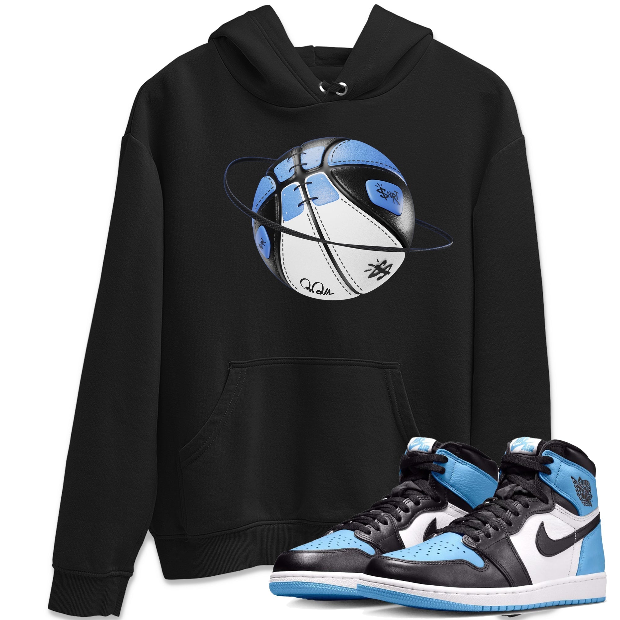 Air Jordan 1 Retro High OG UNC Toe Shirt to match Jordans Basketball Planet Streetwear Sneaker Shirt 1s UNC Toe Drip Gear Zone Sneaker Matching Clothing Crew Neck T-Shirts Black 1