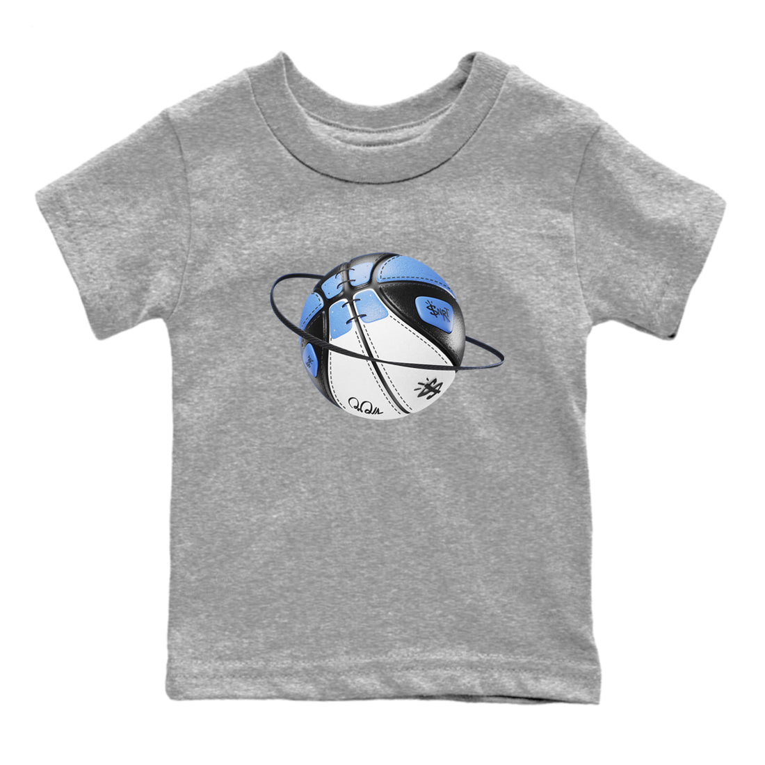 Air Jordan 1 Retro High OG UNC Toe Shirt to match Jordans Basketball Planet Streetwear Sneaker Shirt 1s UNC Toe Drip Gear Zone Sneaker Matching Clothing Kids and Baby Tees Heather Grey 2