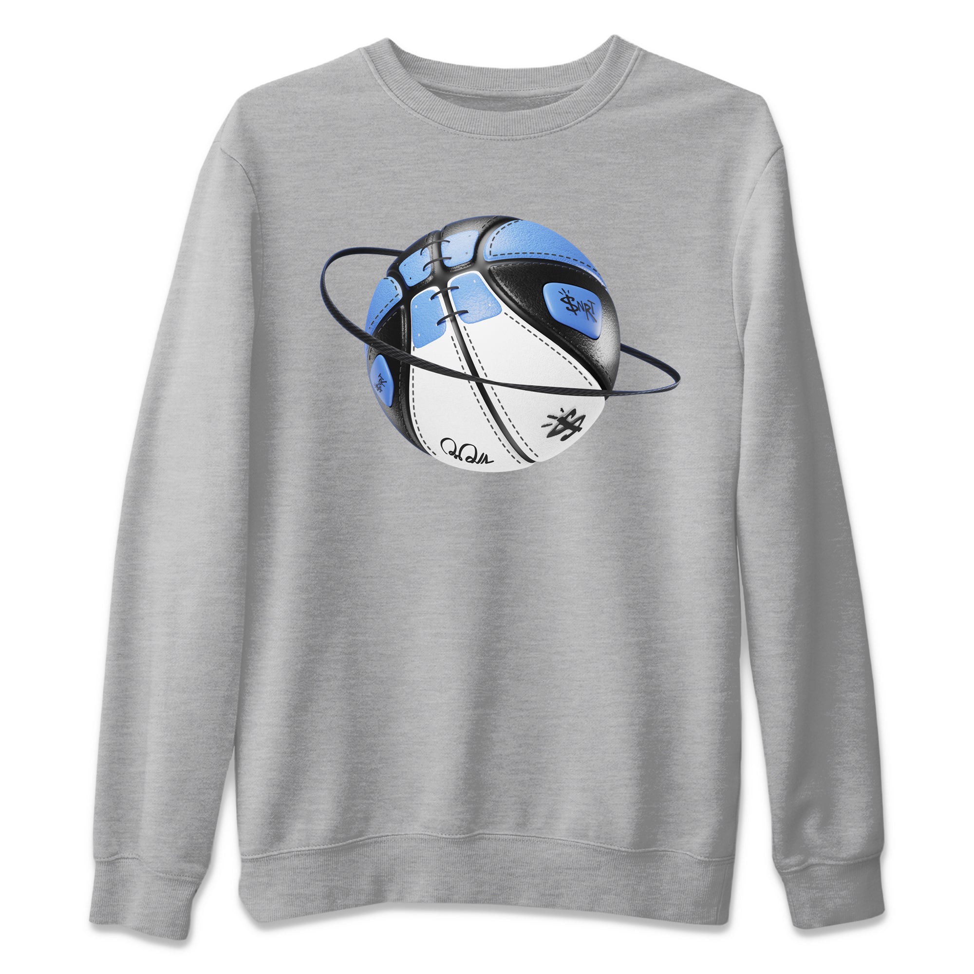 Air Jordan 1 Retro High OG UNC Toe Shirt to match Jordans Basketball Planet Streetwear Sneaker Shirt 1s UNC Toe Drip Gear Zone Sneaker Matching Clothing Crew Neck T-Shirts Heather Grey 2