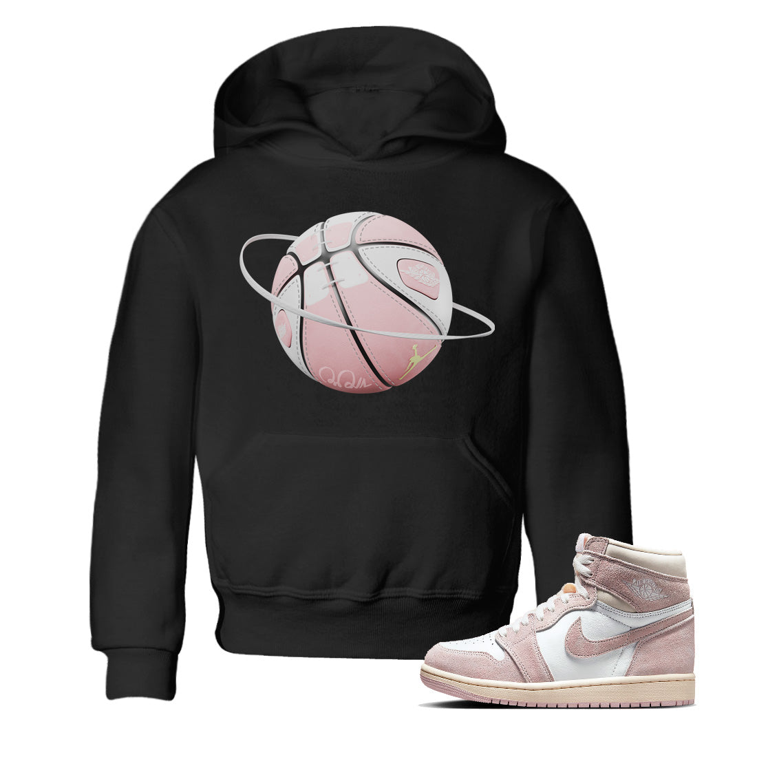 AJ1 Retro High OG Washed Pink Sneaker Match Tees Basketball Planet Streetwear Sneaker Shirt AJ1 Retro High OG Washed Pink Sneaker Release Tees Kids Shirts Black 1