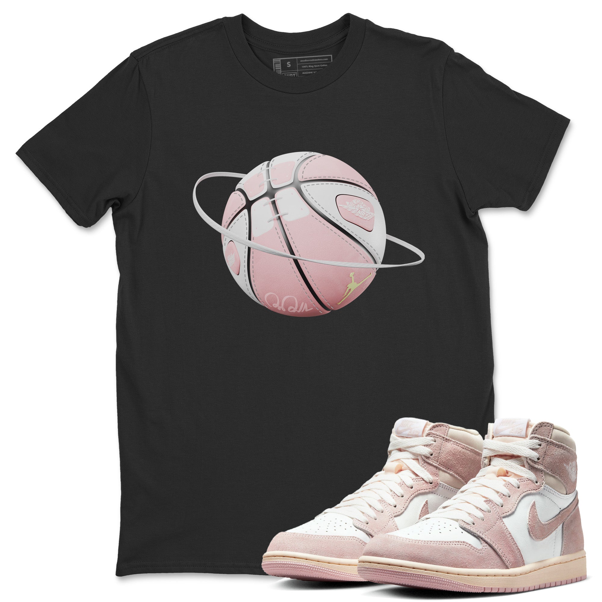 AJ1 Retro High OG Washed Pink Sneaker Match Tees Basketball Planet Streetwear Sneaker Shirt AJ1 Retro High OG Washed Pink Sneaker Release Tees Unisex Shirts Black 1