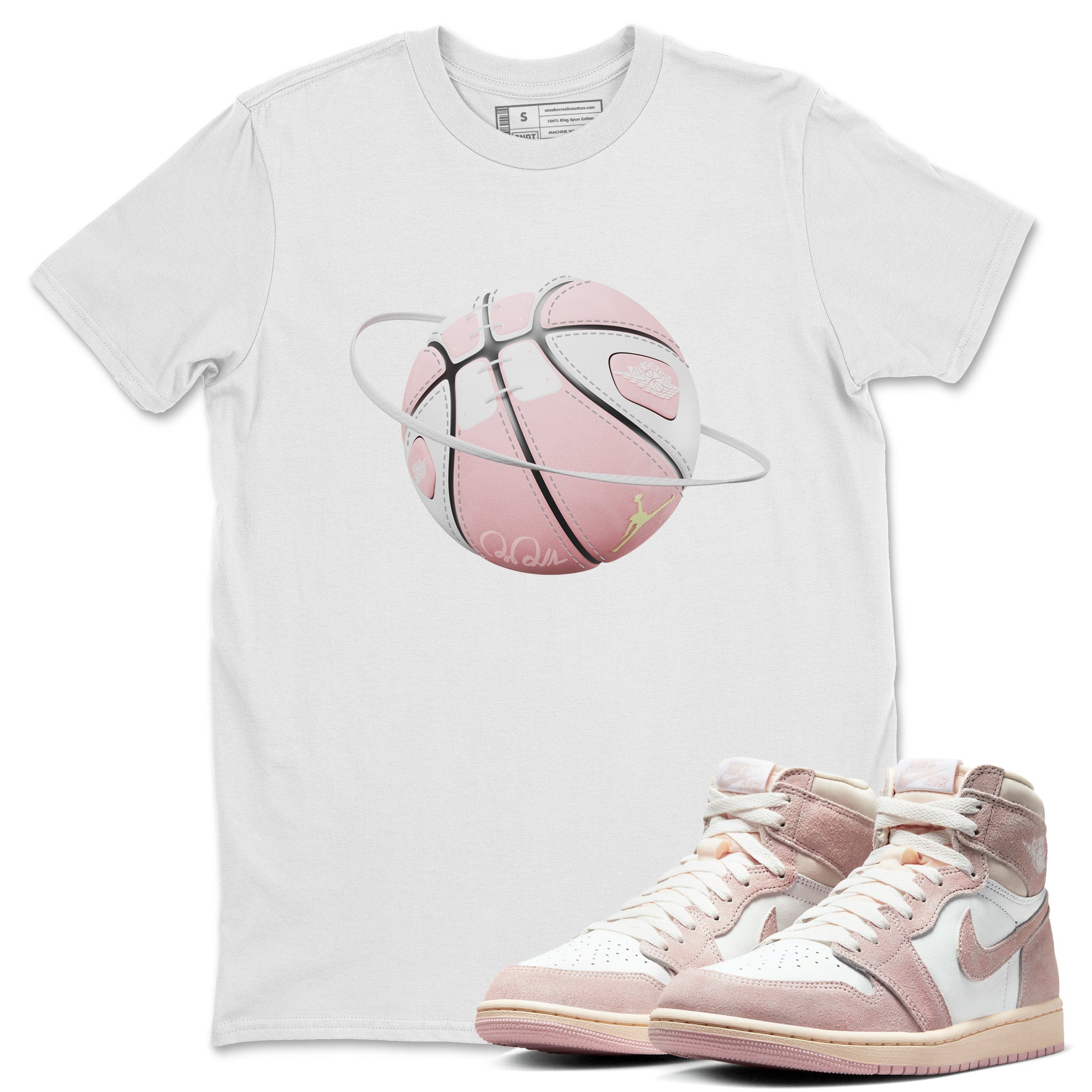 AJ1 Retro High OG Washed Pink Sneaker Match Tees Basketball Planet Streetwear Sneaker Shirt AJ1 Retro High OG Washed Pink Sneaker Release Tees Unisex Shirts White 1