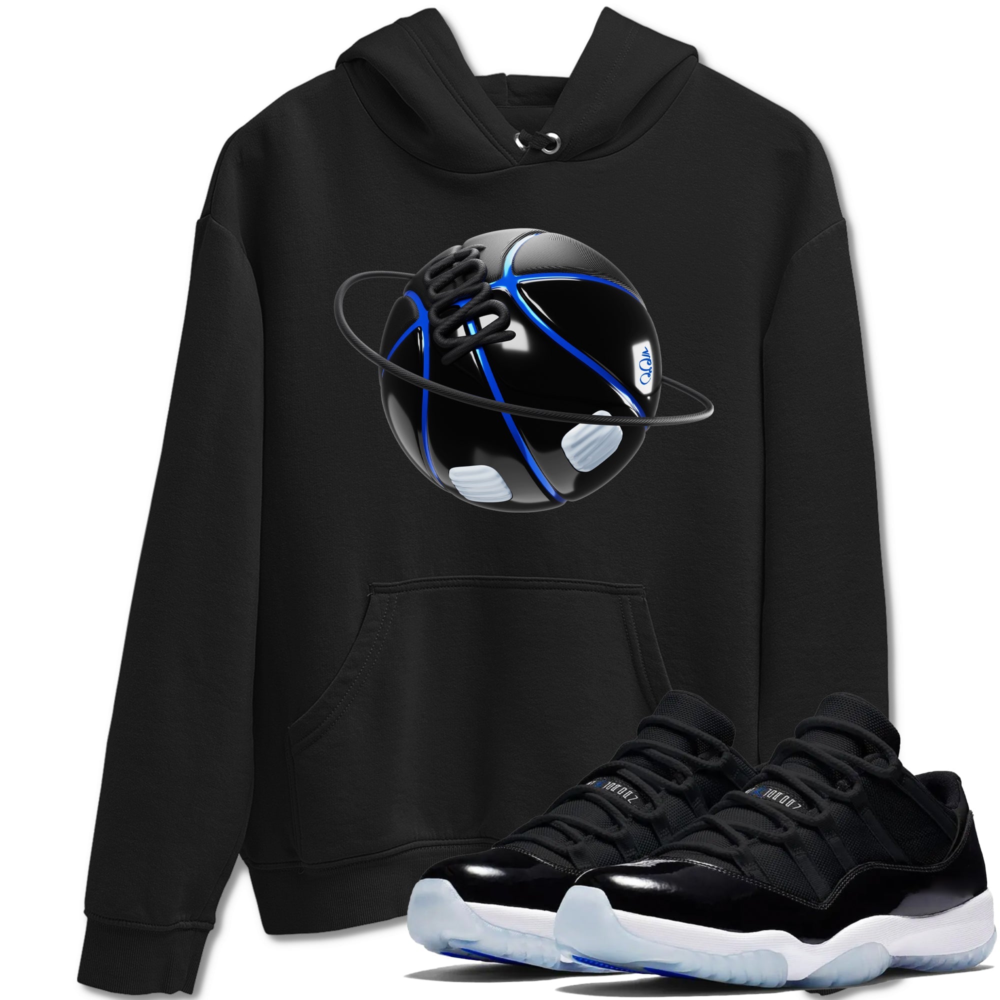 Air Jordan 11 Space shirt to match jordans Basketball Planet sneaker tees AJ11 Space Drip Gear Zone unisex cotton Black 1 crew neck shirt