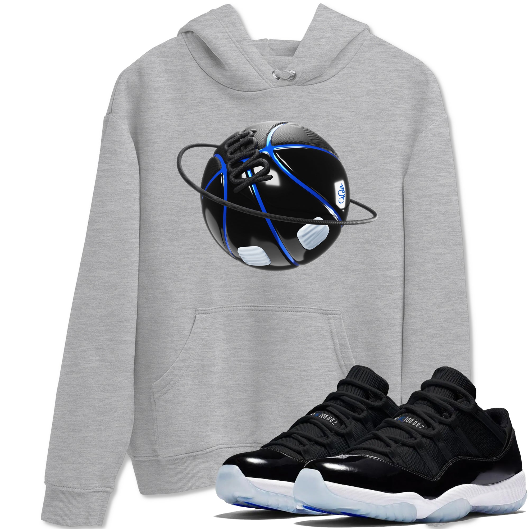 Air Jordan 11 Space shirt to match jordans Basketball Planet sneaker tees AJ11 Space Drip Gear Zone unisex cotton Heather Grey 1 crew neck shirt