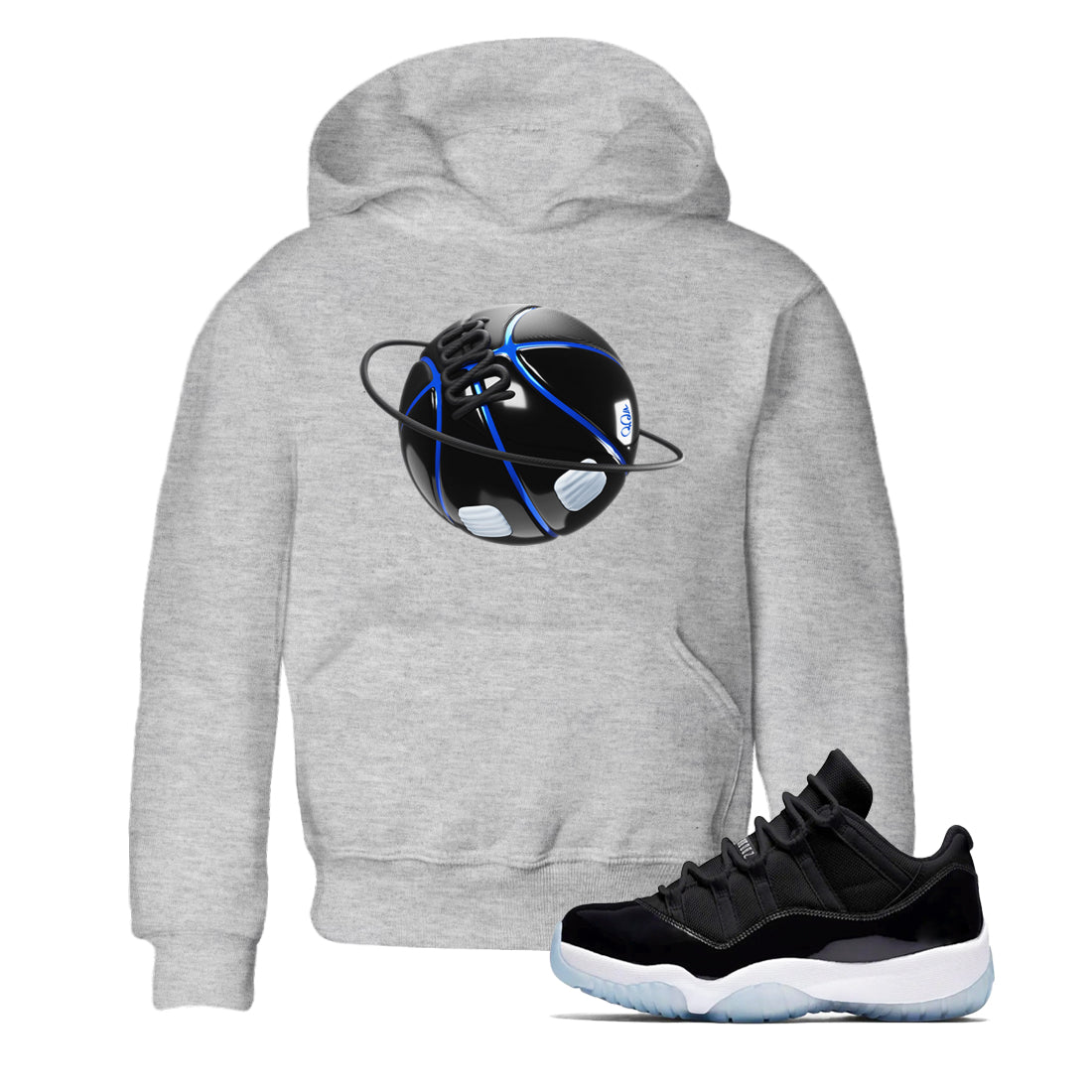 Air Jordan 11 Space shirt to match jordans Basketball Planet sneaker tees AJ11 Space Drip Gear Zone baby toddler Heather Grey 1 cotton Shirt