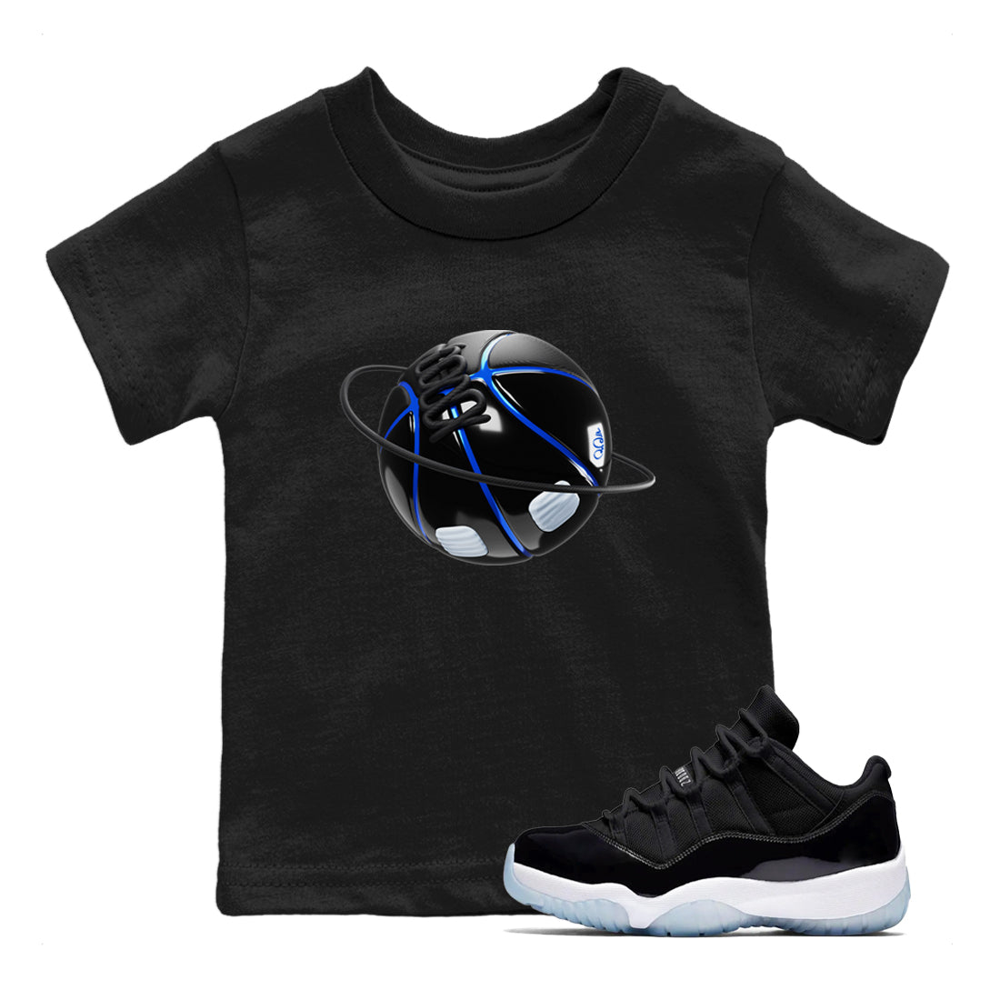 Air Jordan 11 Space shirt to match jordans Basketball Planet sneaker tees AJ11 Space Drip Gear Zone baby toddler Black 1 cotton Shirt