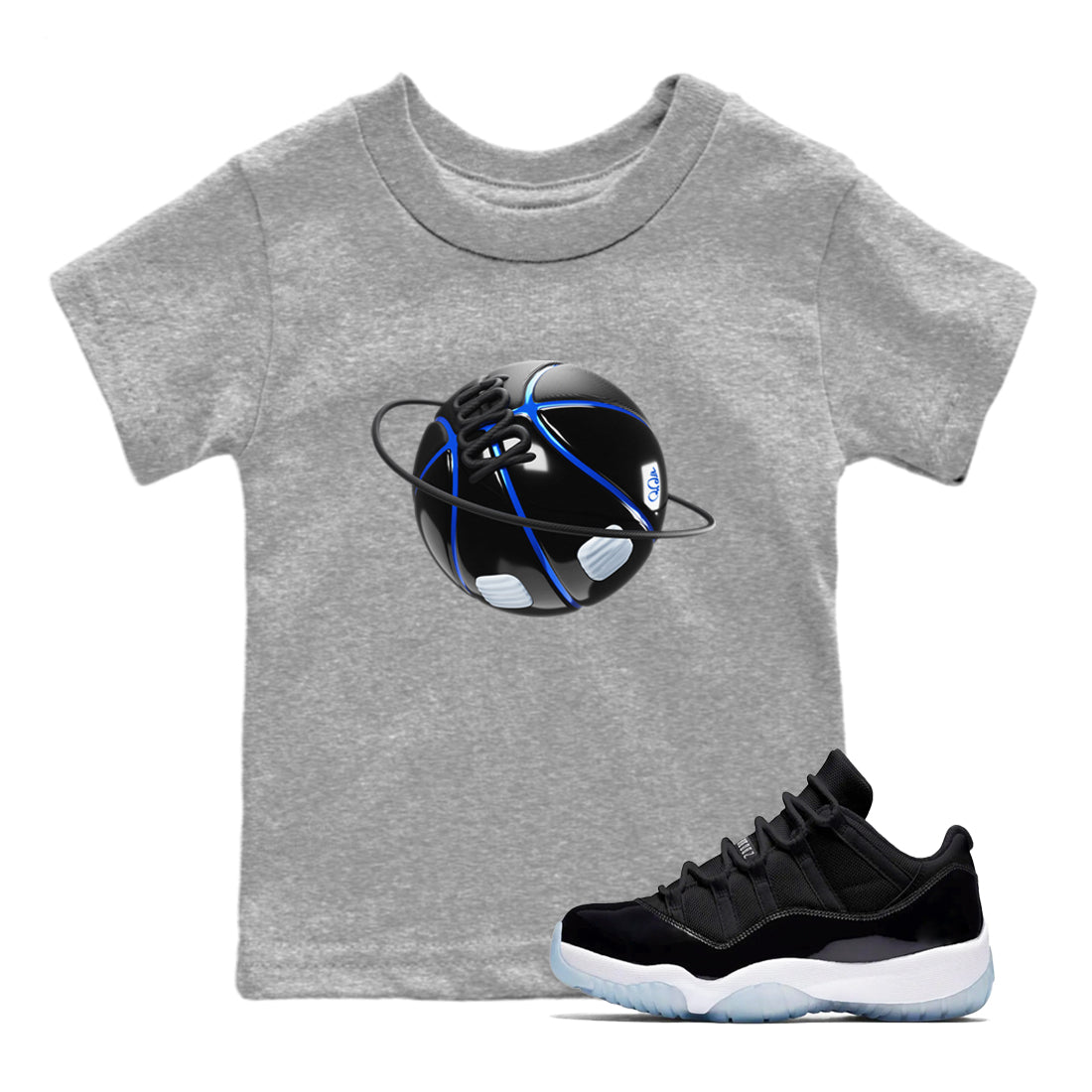Air Jordan 11 Space shirt to match jordans Basketball Planet sneaker tees AJ11 Space Drip Gear Zone baby toddler Heather Grey 1 cotton Shirt