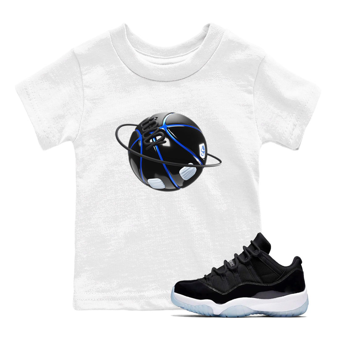 Air Jordan 11 Space shirt to match jordans Basketball Planet sneaker tees AJ11 Space Drip Gear Zone baby toddler White 1 cotton Shirt