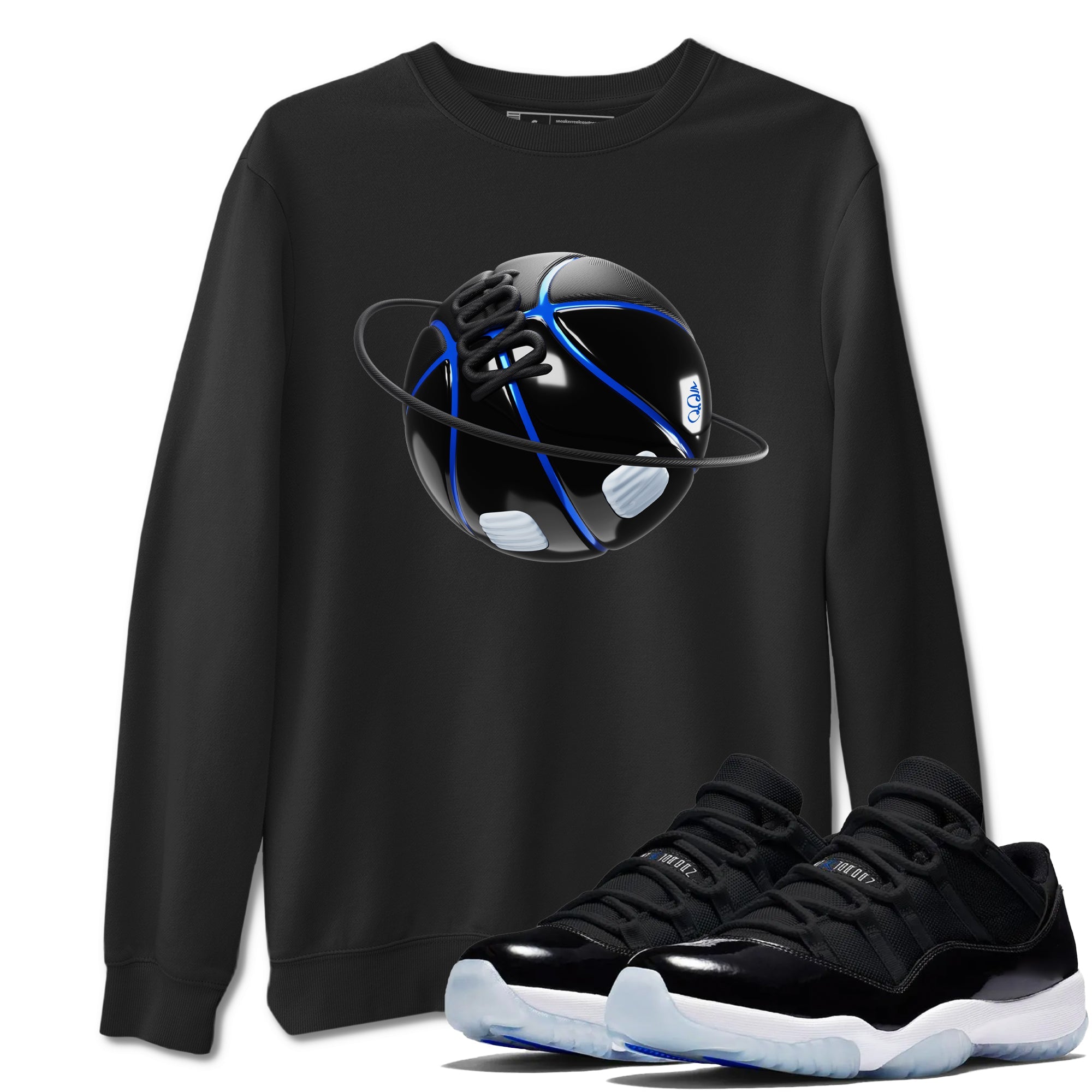 Air Jordan 11 Space shirt to match jordans Basketball Planet sneaker tees AJ11 Space Drip Gear Zone unisex cotton Black 1 crew neck shirt