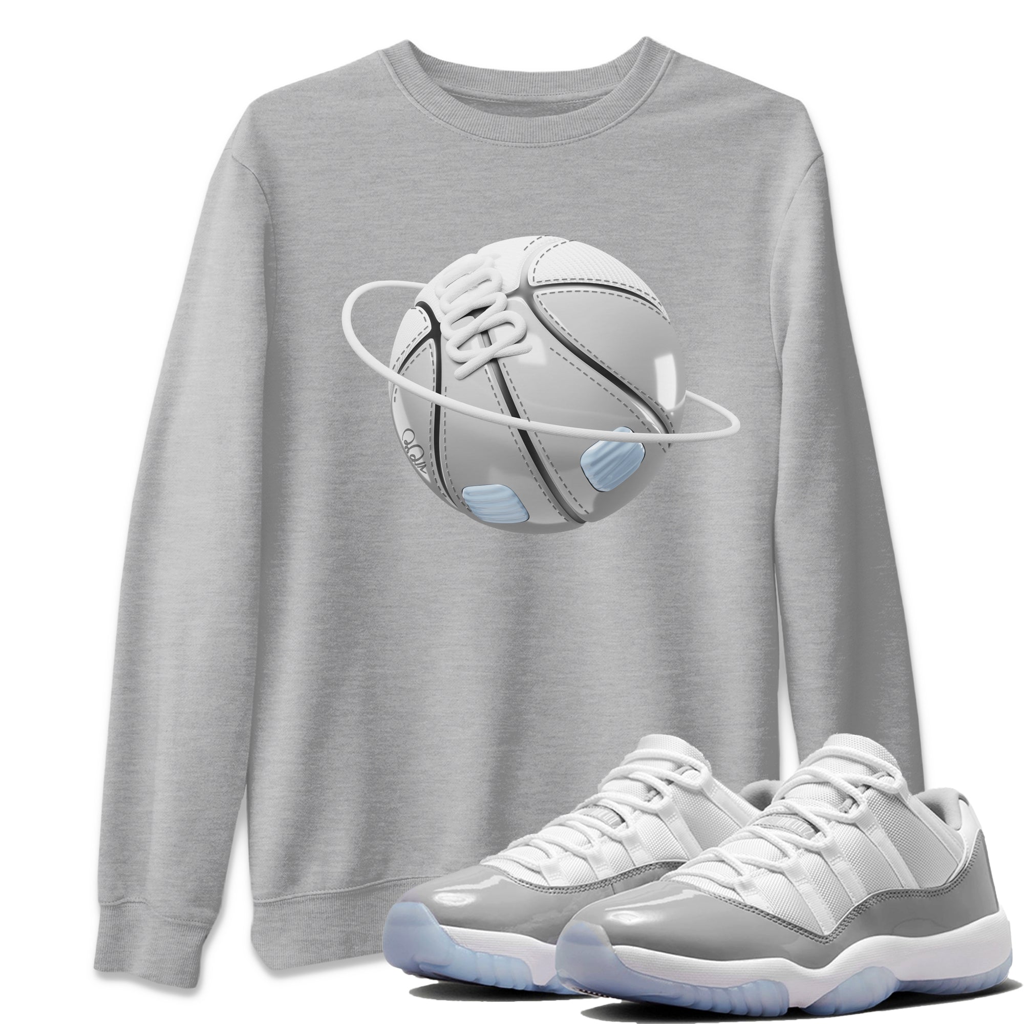 Air Jordan 11 White Cement Sneaker Match Tees Basketball Planet Streetwear Sneaker Shirt Air Jordan 11 Cement Grey Sneaker Release Tees Unisex Shirts Heather Grey 1