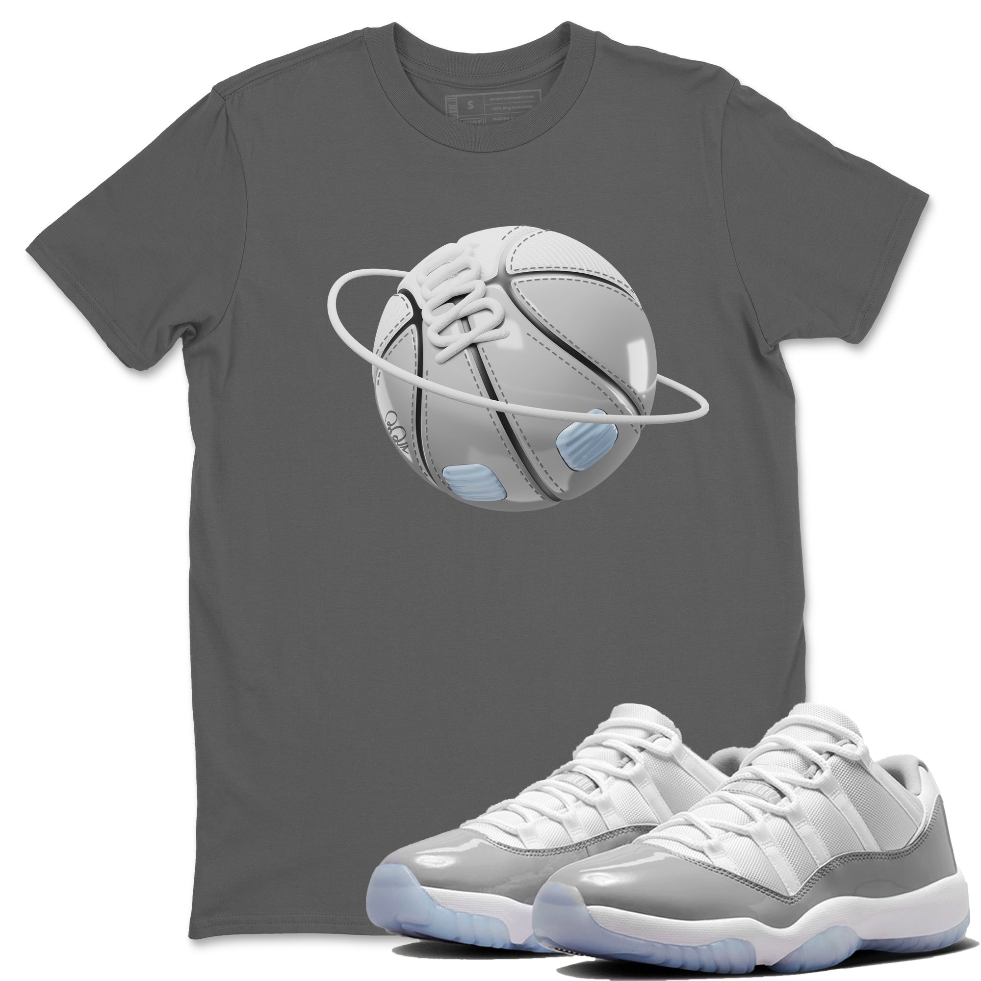 Air Jordan 11 White Cement Basketball Planet Crew Neck Streetwear Sneaker Shirt Air Jordan 11 Cement Grey Sneaker T-Shirts Washing and Care Tip