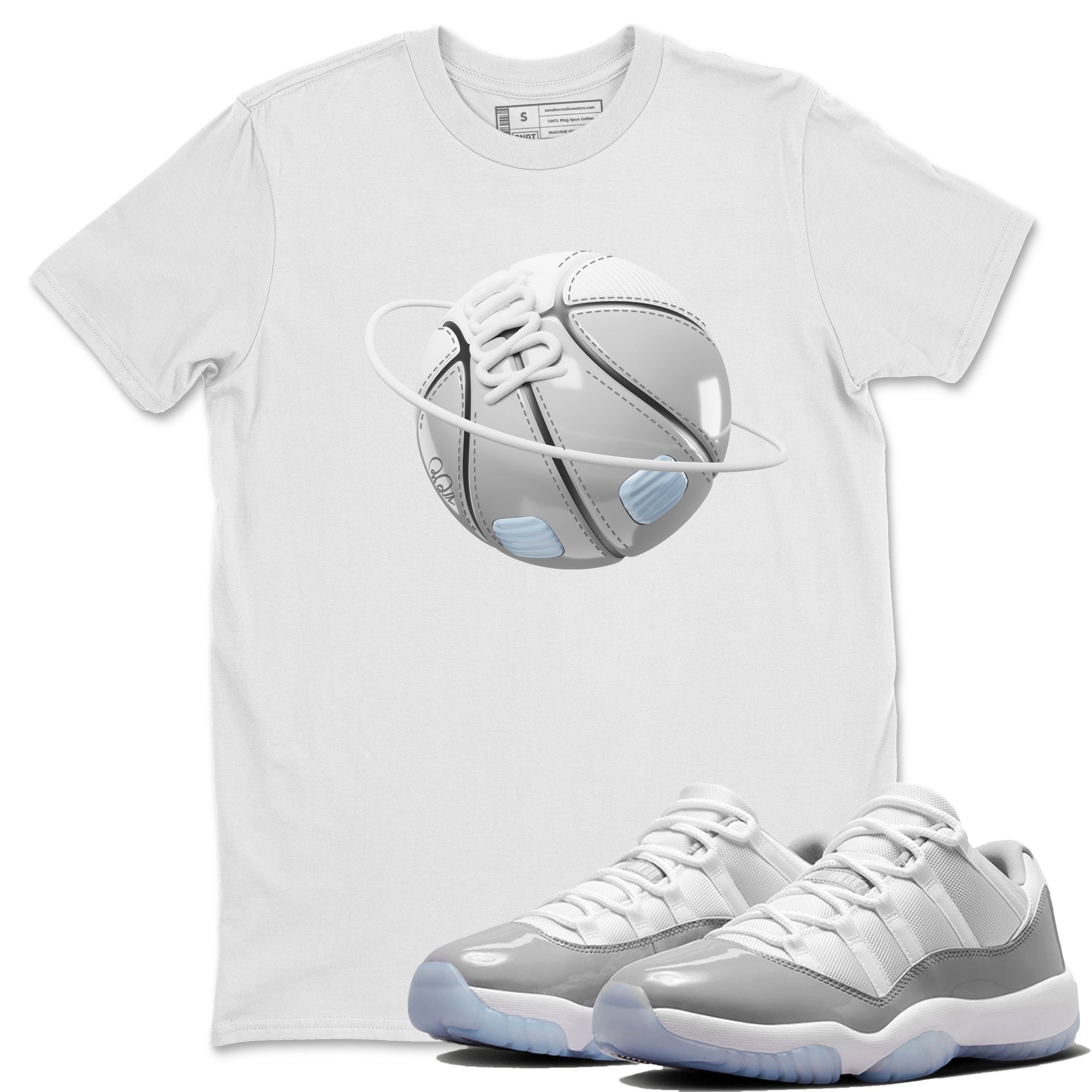Air Jordan 11 White Cement Sneaker Match Tees Basketball Planet Streetwear Sneaker Shirt Air Jordan 11 Cement Grey Sneaker Release Tees Unisex Shirts White 1