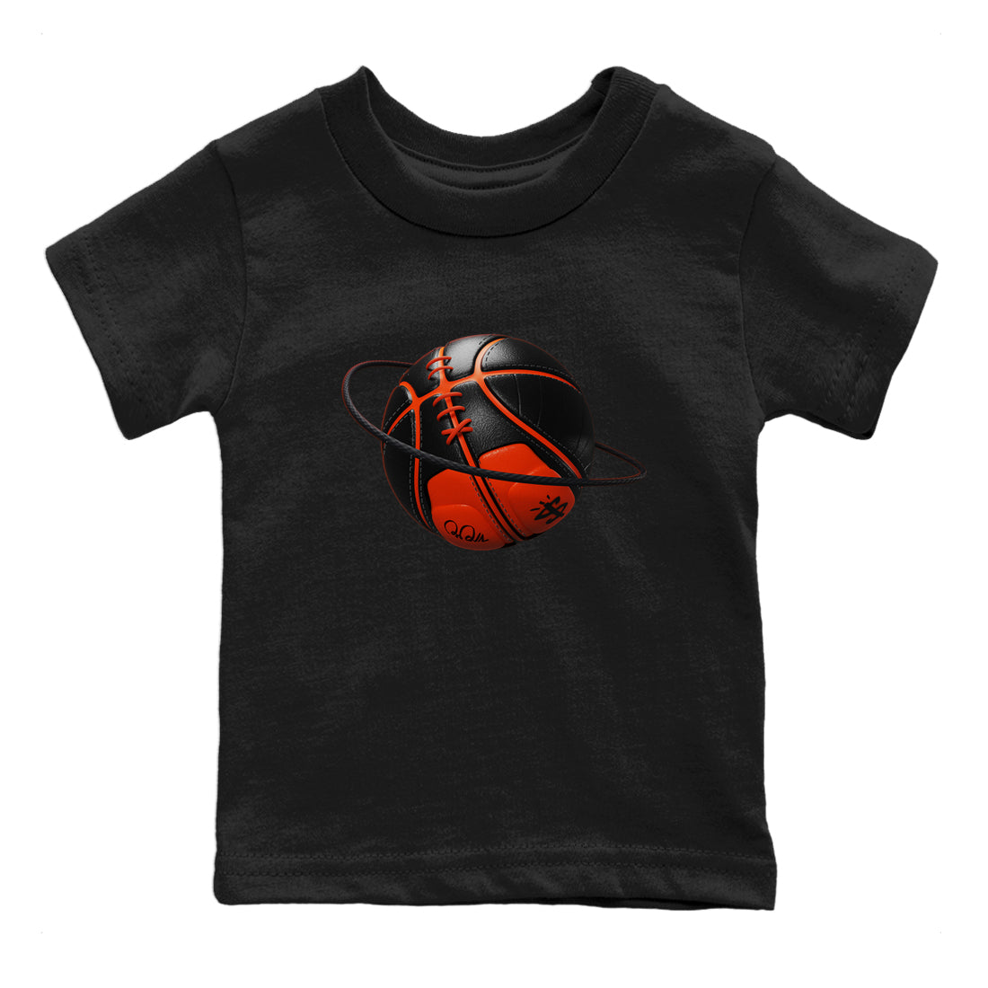 Air Jordan 12 Brilliant Orange Sneaker Match Tees Basketball Planet Streetwear Sneaker Shirt AJ12 Brilliant Orange Sneaker Release Tees Kids Shirts Black 2