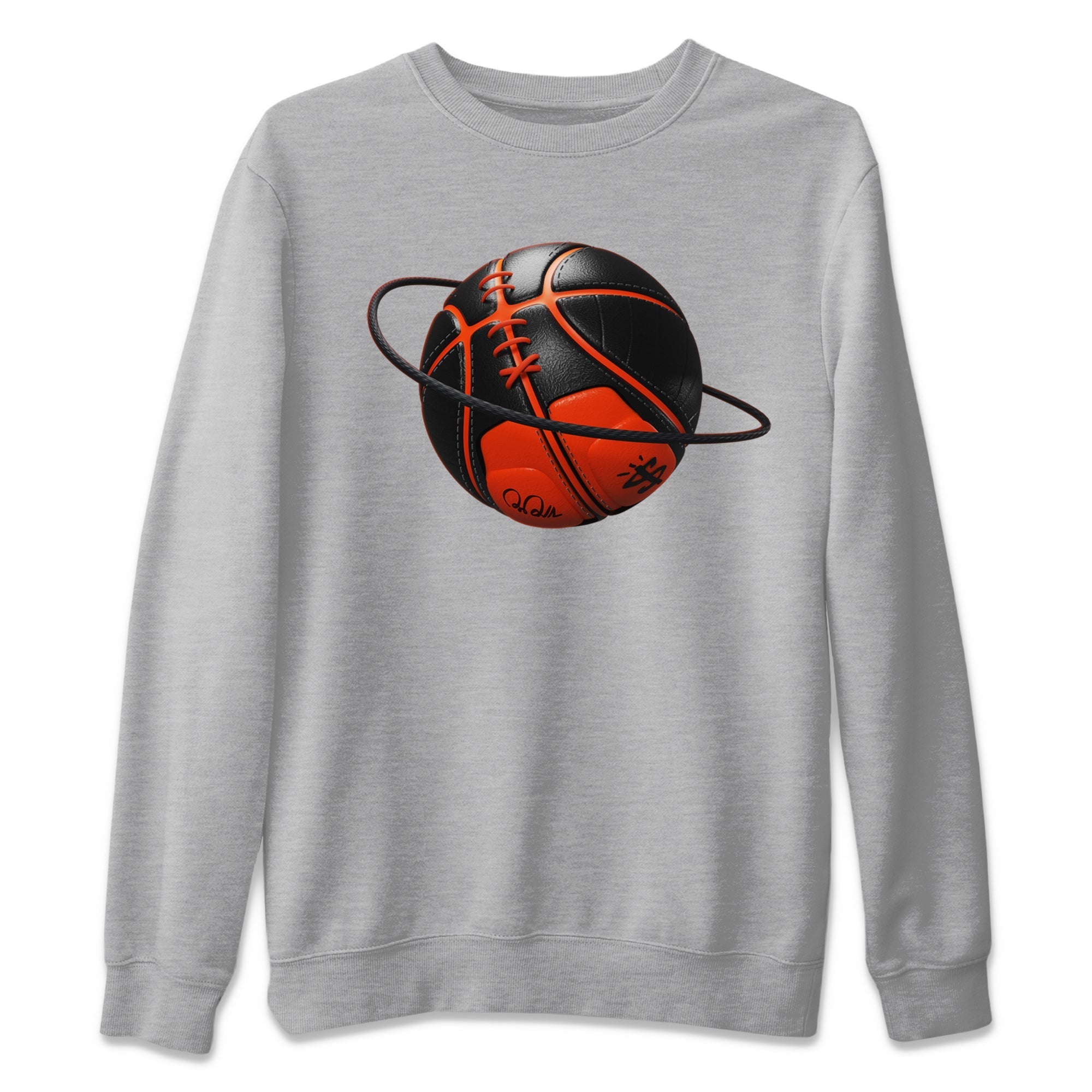 Air Jordan 12 Brilliant Orange Sneaker Match Tees Basketball Planet Streetwear Sneaker Shirt AJ12 Brilliant Orange Sneaker Release Tees Unisex Shirts Heather Grey 2