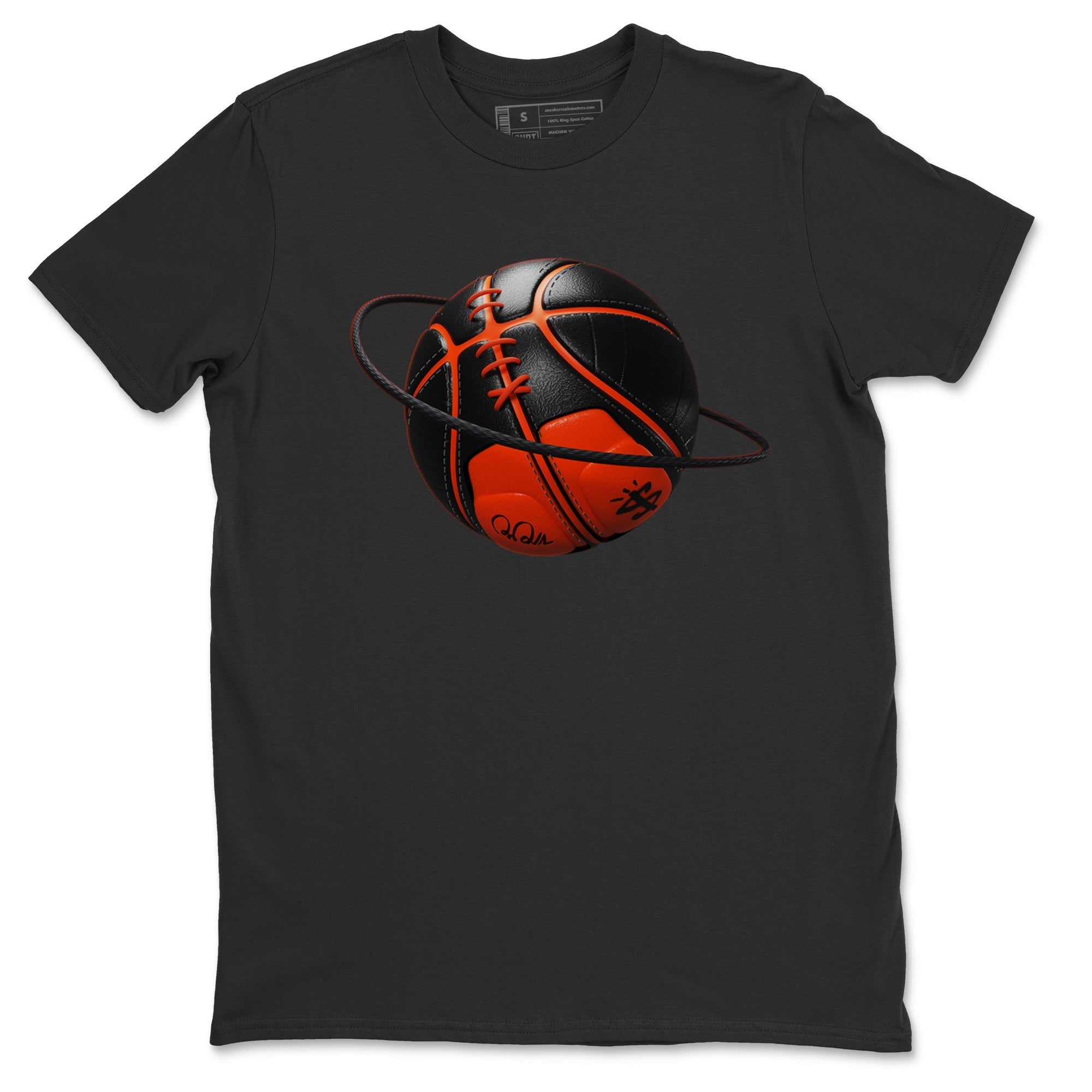 Air Jordan 12 Brilliant Orange Sneaker Match Tees Basketball Planet Streetwear Sneaker Shirt AJ12 Brilliant Orange Sneaker Release Tees Unisex Shirts Black 2