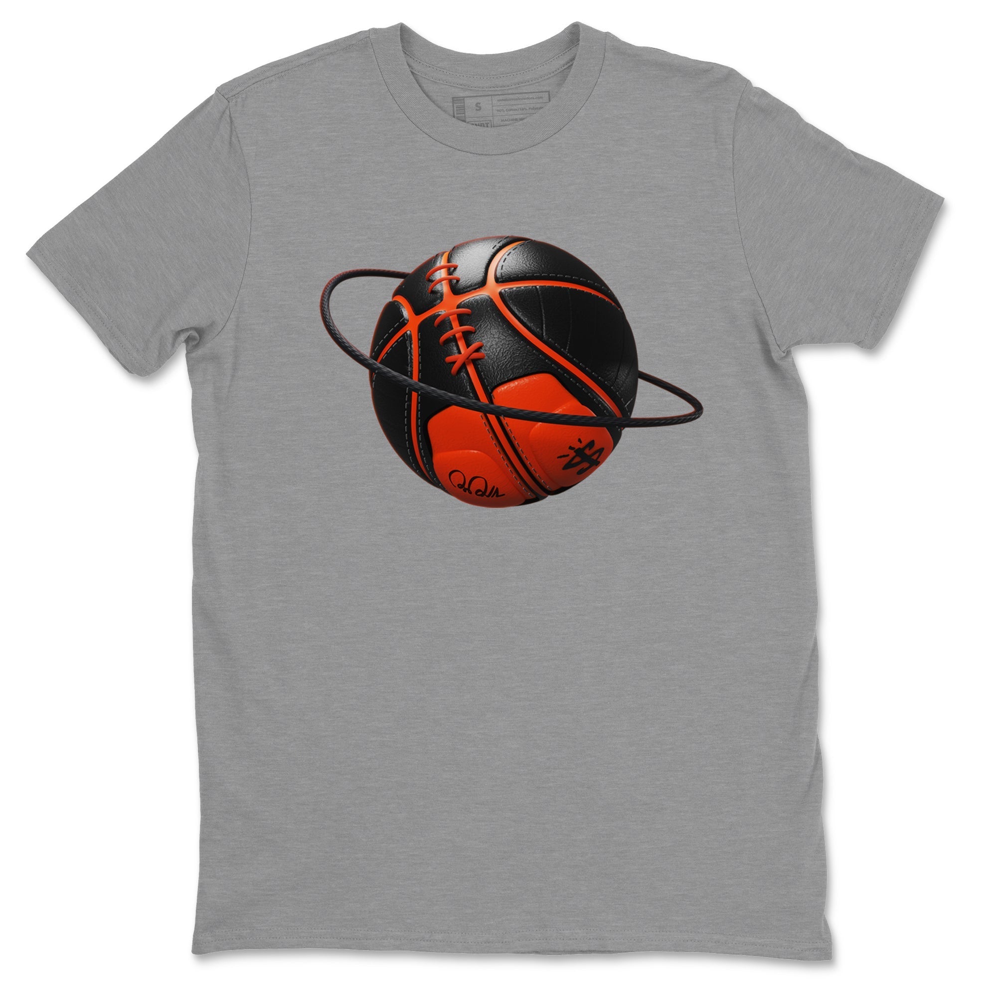 Air Jordan 12 Brilliant Orange Sneaker Match Tees Basketball Planet Streetwear Sneaker Shirt AJ12 Brilliant Orange Sneaker Release Tees Unisex Shirts Heather Grey 2