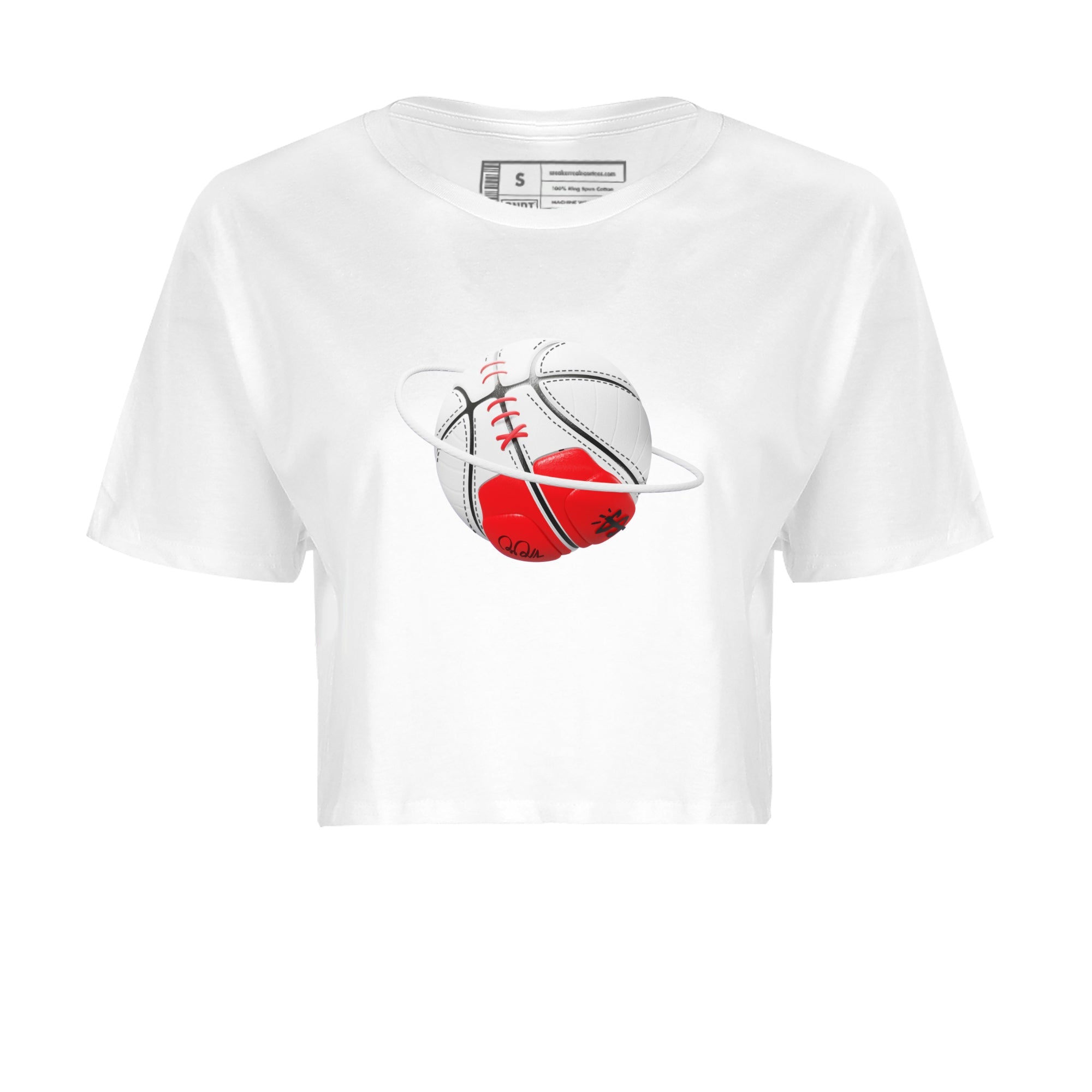 Air Jordan 12 Cherry Sneaker Match Tees Basketball Planet Streetwear Sneaker Shirt AJ12 Cherry Sneaker Release Tees Women's Shirts White 2