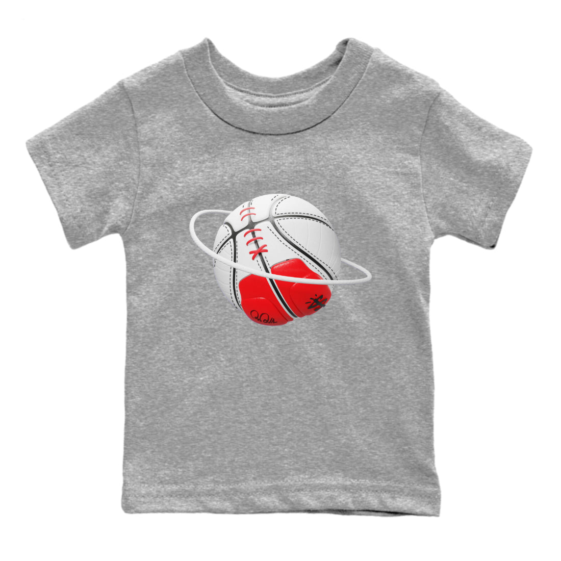 Air Jordan 12 Cherry Sneaker Match Tees Basketball Planet Streetwear Sneaker Shirt AJ12 Cherry Sneaker Release Tees Kids Shirts Heather Grey 2