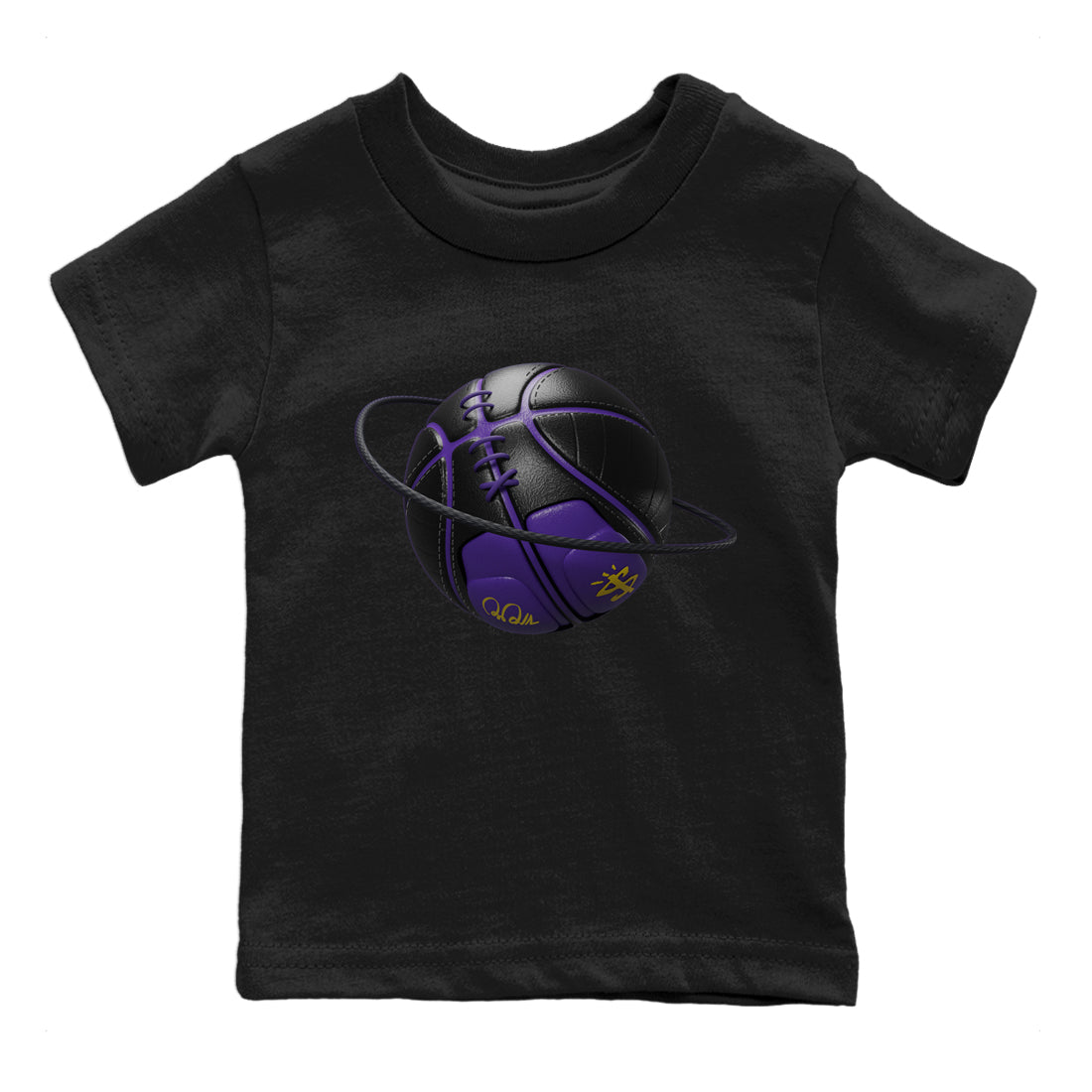 Air Jordan 12 Field Purple Sneaker Match Tees Basketball Planet Streetwear Sneaker Shirt AJJordan 12 Lakers Sneaker Release Tees Kids Shirts Black 2