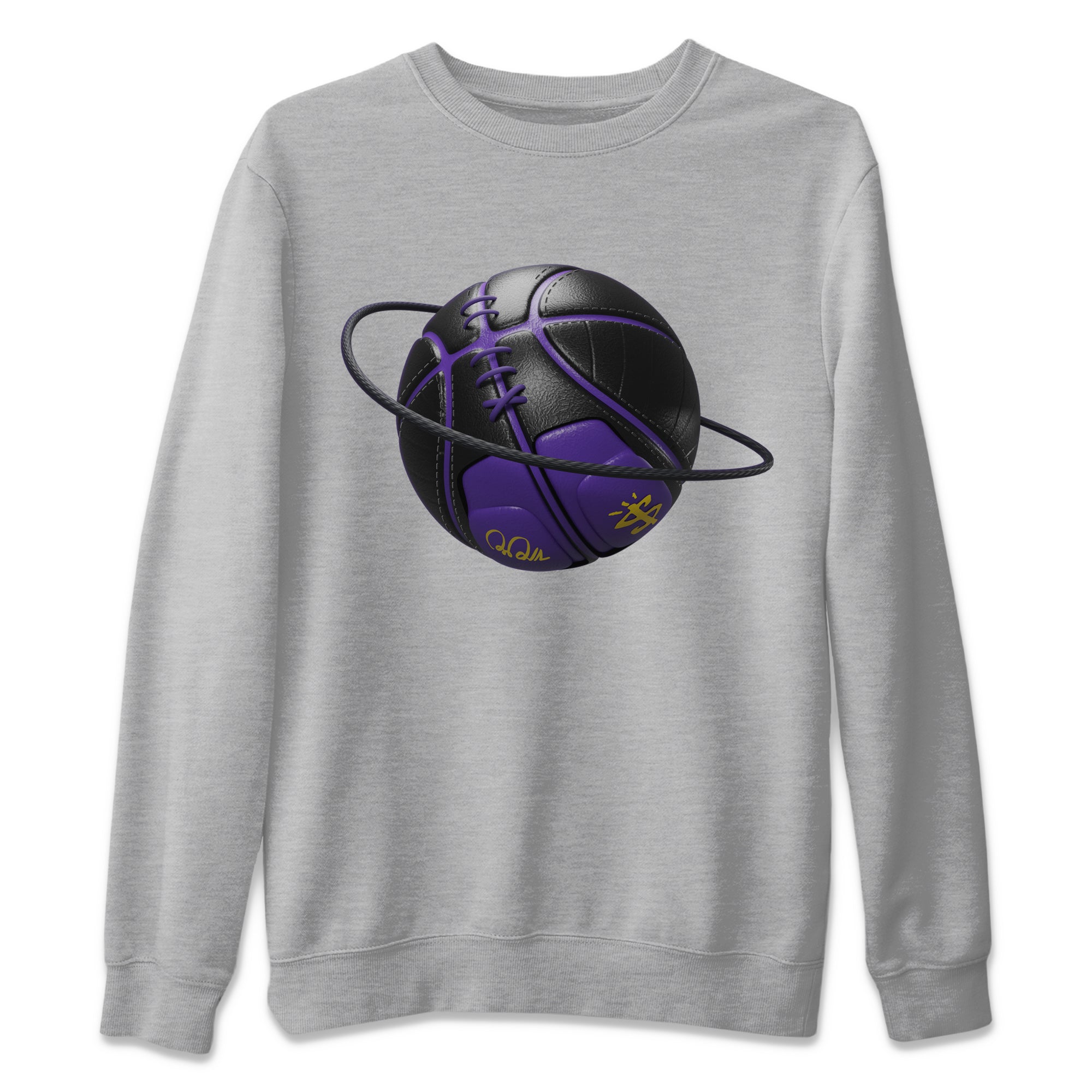 Air Jordan 12 Field Purple Sneaker Match Tees Basketball Planet Streetwear Sneaker Shirt AJJordan 12 Lakers Sneaker Release Tees Unisex Shirts Heather Grey 2