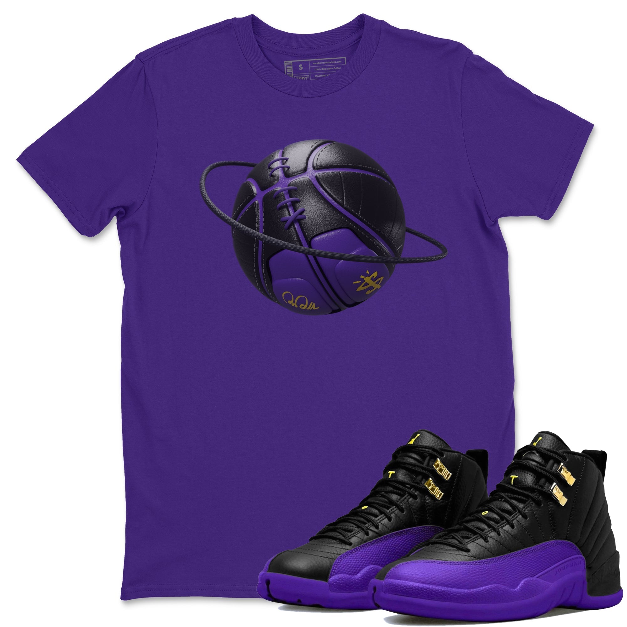Air Jordan 12 Field Purple Sneaker Match Tees Basketball Planet Streetwear Sneaker Shirt AJJordan 12 Lakers Sneaker Release Tees Unisex Shirts Purple 1