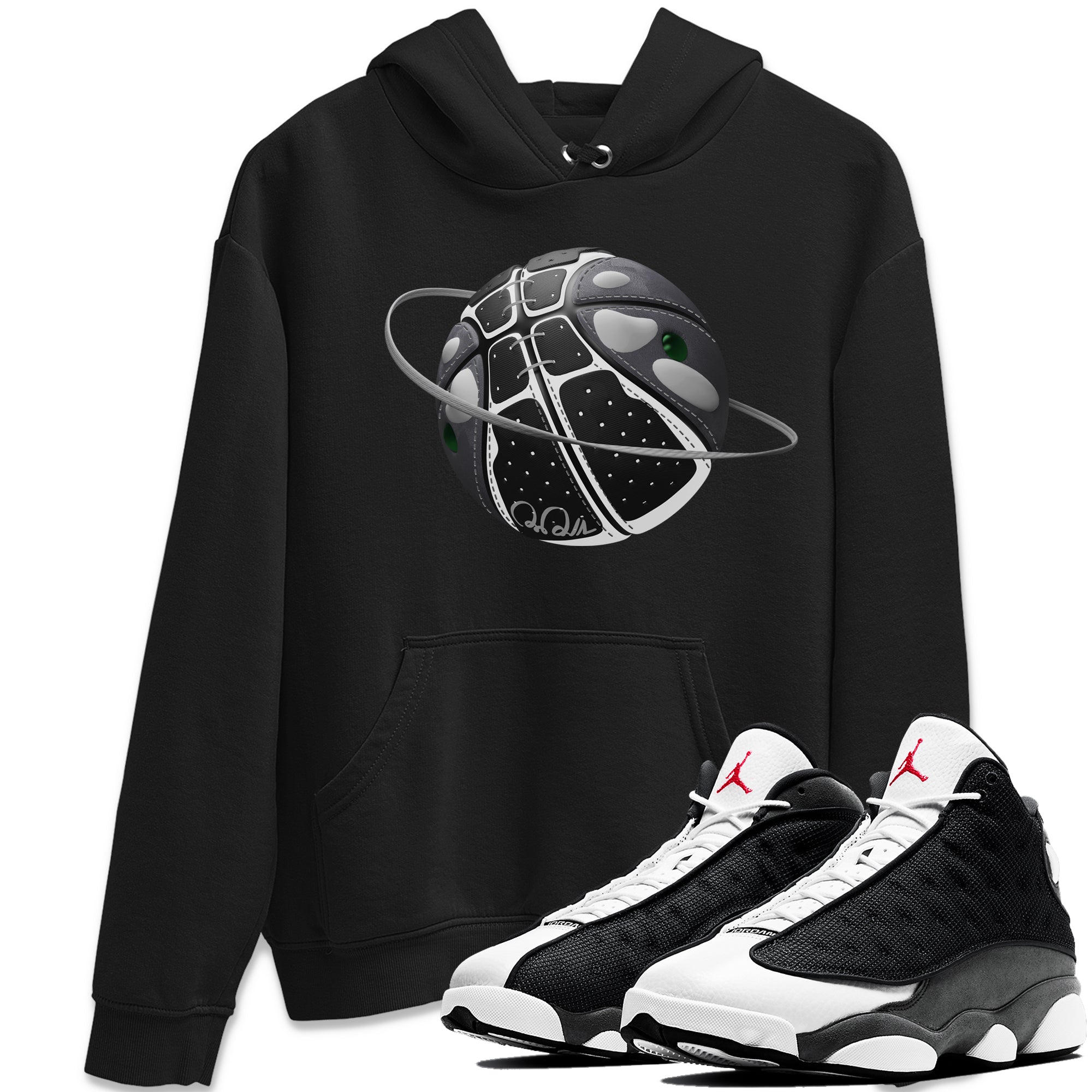 Air Jordan 13 Black Flint Sneaker Match Tees Basketball Planet Streetwear Sneaker Shirt AJ13 Retro Black Flint Sneaker Release Tees Unisex Shirts Black 1