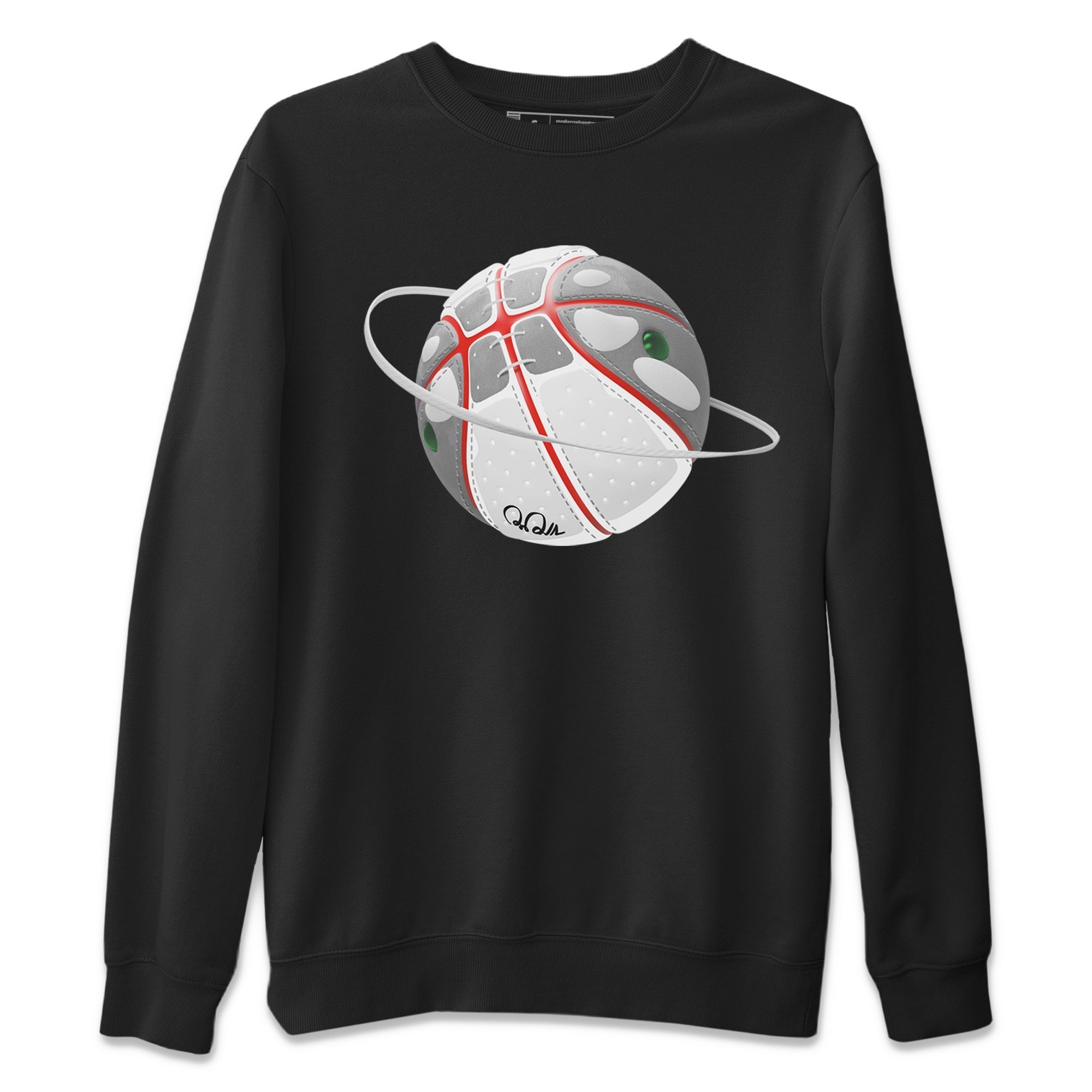 Air Jordan 13 Wolf Grey Sneaker Match Tees Basketball Planet Streetwear Sneaker Shirt AJ13 Wolf Grey Sneaker Release Tees Unisex Shirts Black 2