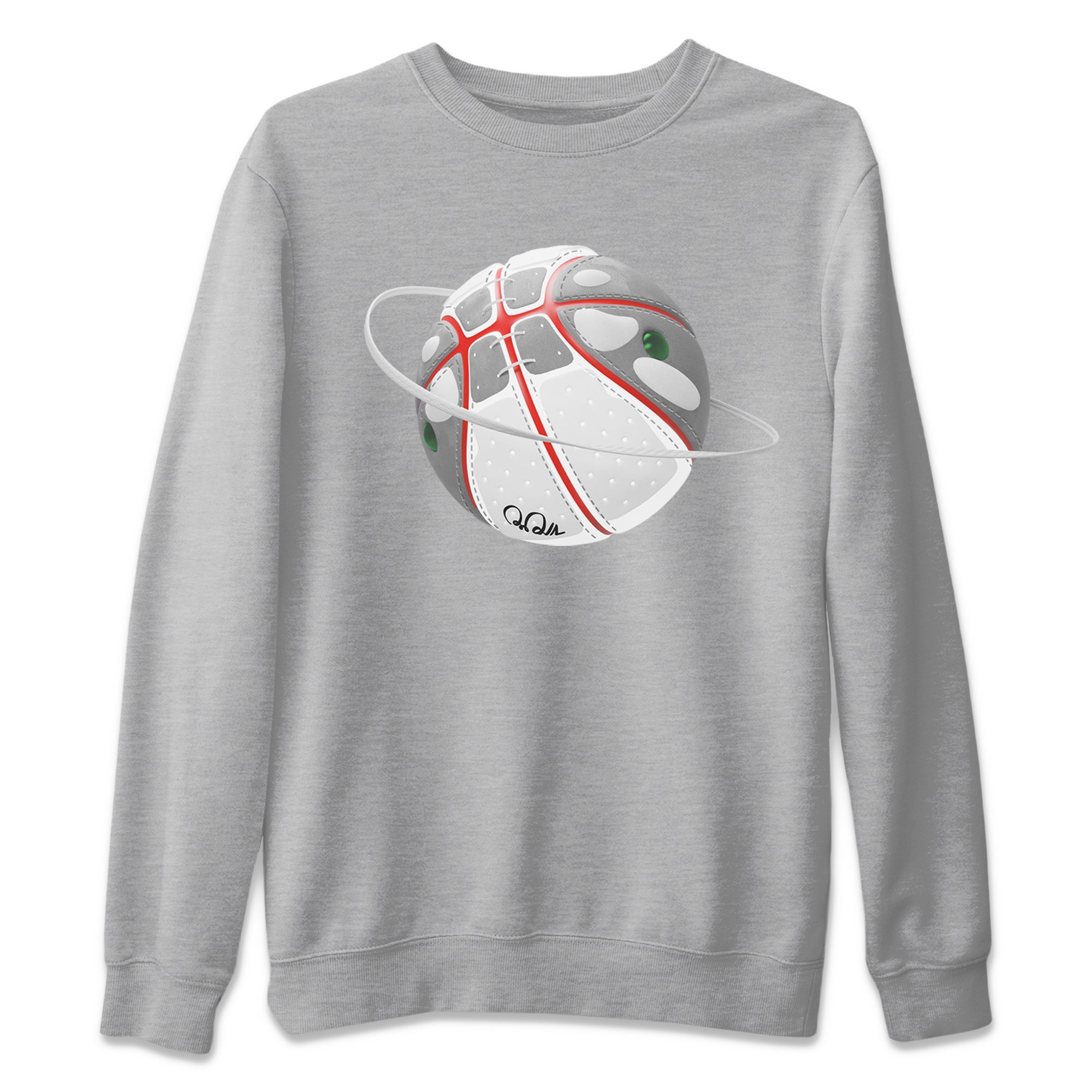 Air Jordan 13 Wolf Grey Sneaker Match Tees Basketball Planet Streetwear Sneaker Shirt AJ13 Wolf Grey Sneaker Release Tees Unisex Shirts Heather Grey 2