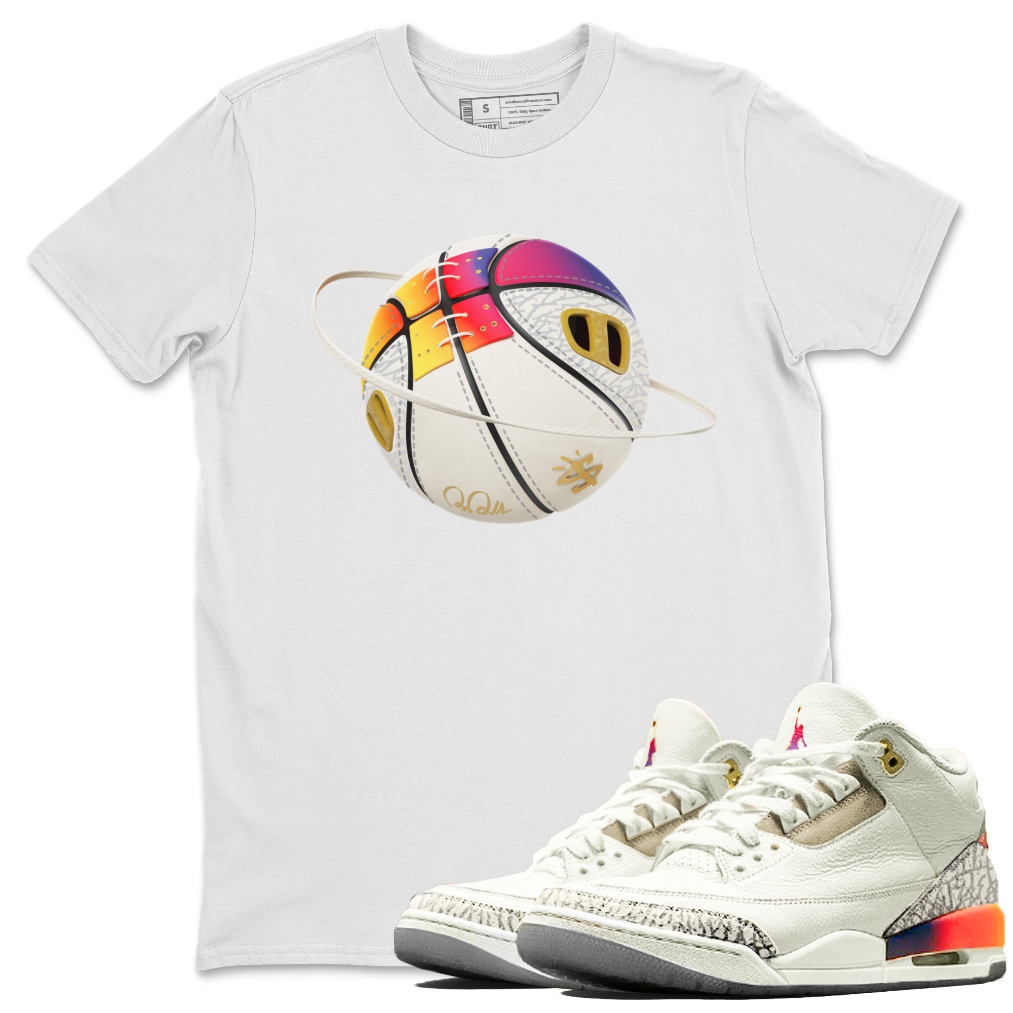 Air Jordan 3 J Balvin shirt to match jordans Basketball Planet Streetwear Sneaker Shirt AJ3 Balvin  Drip Gear Zone Sneaker Matching Clothing LGBTQ Gay Pride T-Shirt Unisex White 1 T-Shirt