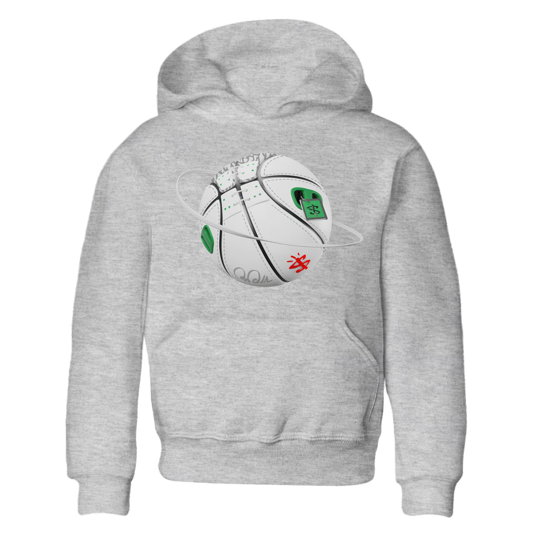 Air Jordan 3 Lucky Green Sneaker Match Tees Basketball Planet Streetwear Sneaker Shirt AJ3 Lucky Green Sneaker Release Tees Kids Shirts Heather Grey 2