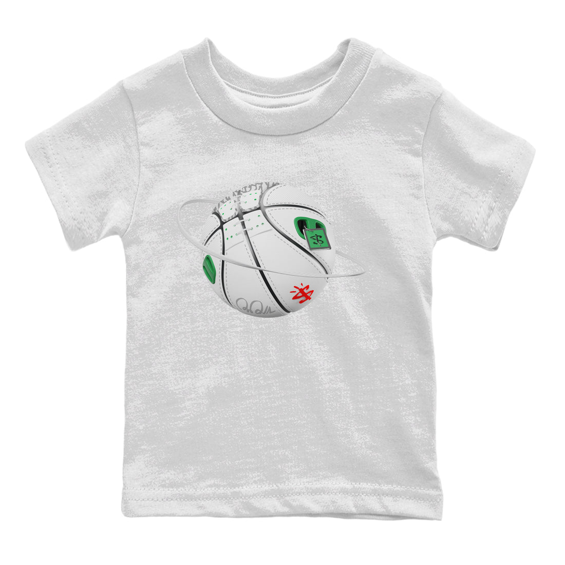 Air Jordan 3 Lucky Green Sneaker Match Tees Basketball Planet Streetwear Sneaker Shirt AJ3 Lucky Green Sneaker Release Tees Kids Shirts White 2