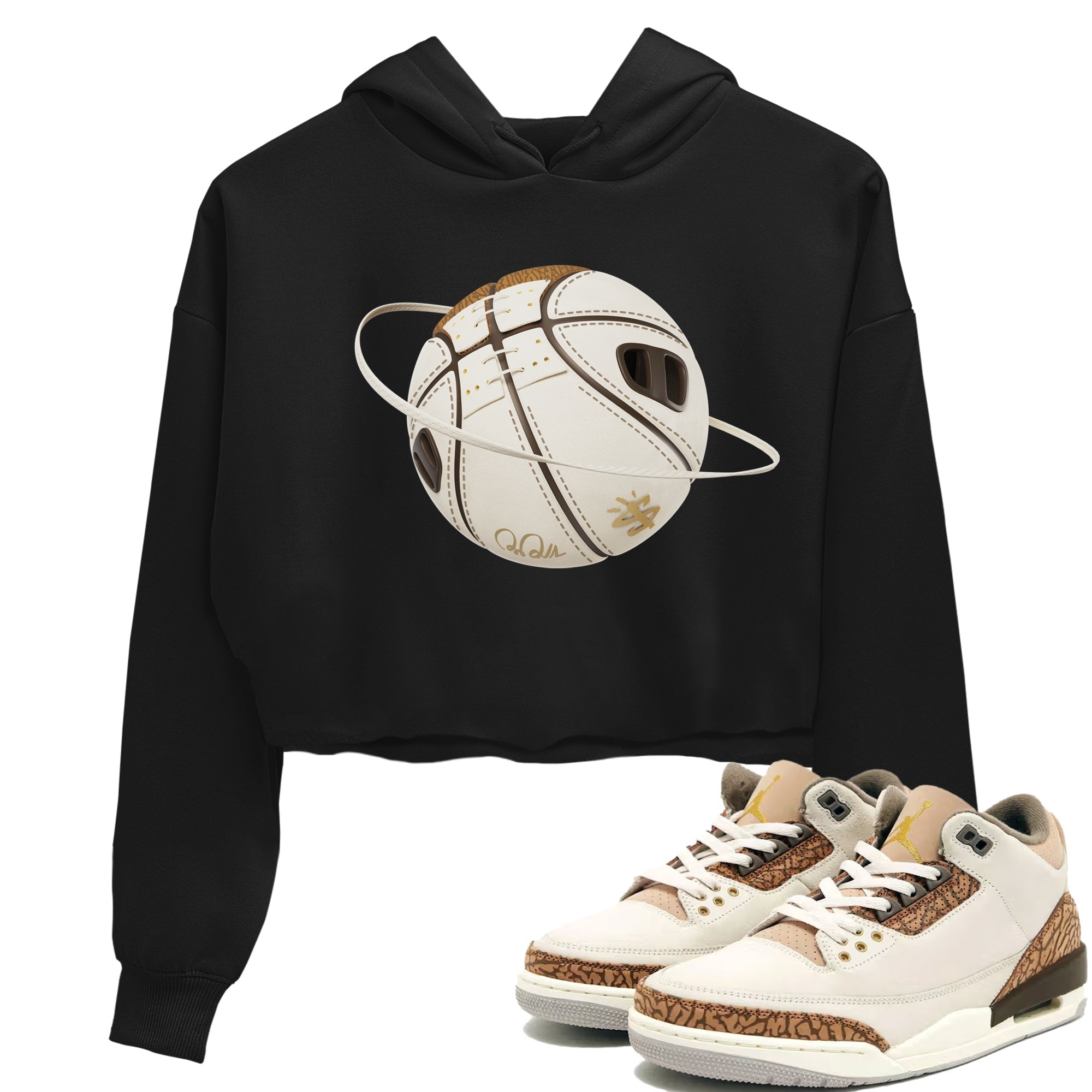 Air Jordan 3 Palomino Sneaker Match Tees Basketball Planet Streetwear Sneaker Shirt AJ3 Palomino Sneaker Release Tees Women's Shirts Black 1