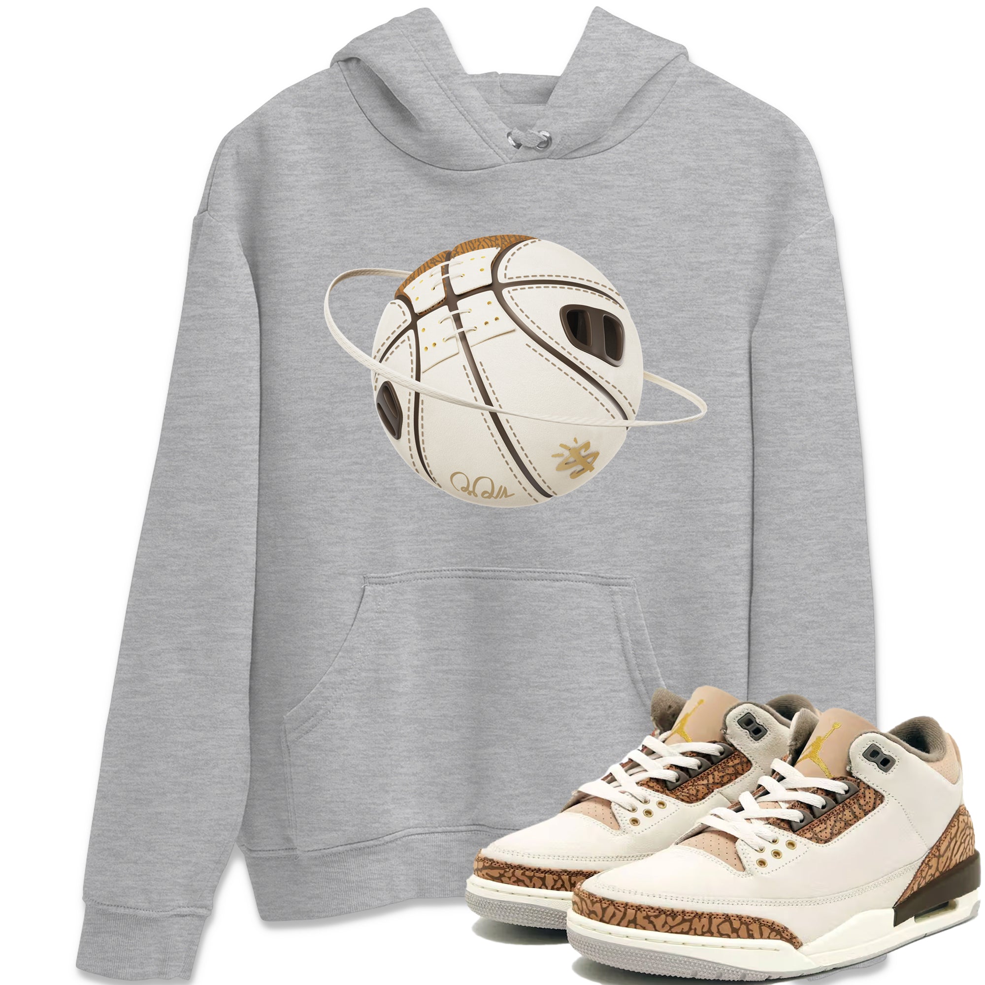 Air Jordan 3 Palomino Sneaker Match Tees Basketball Planet Streetwear Sneaker Shirt AJ3 Palomino Sneaker Release Tees Unisex Shirts Heather Grey 1