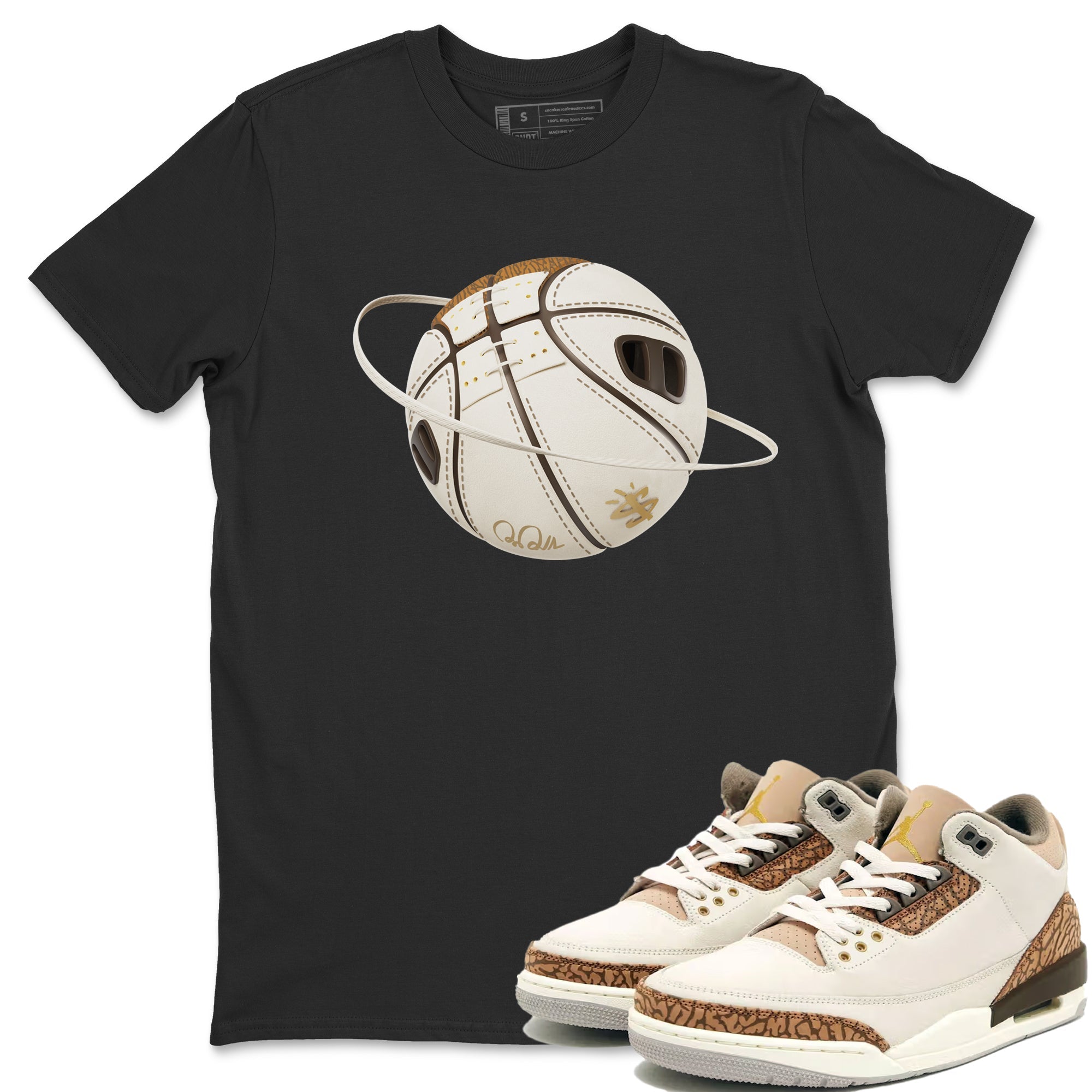 Air Jordan 3 Palomino Sneaker Match Tees Basketball Planet Streetwear Sneaker Shirt AJ3 Palomino Sneaker Release Tees Unisex Shirts Black 1