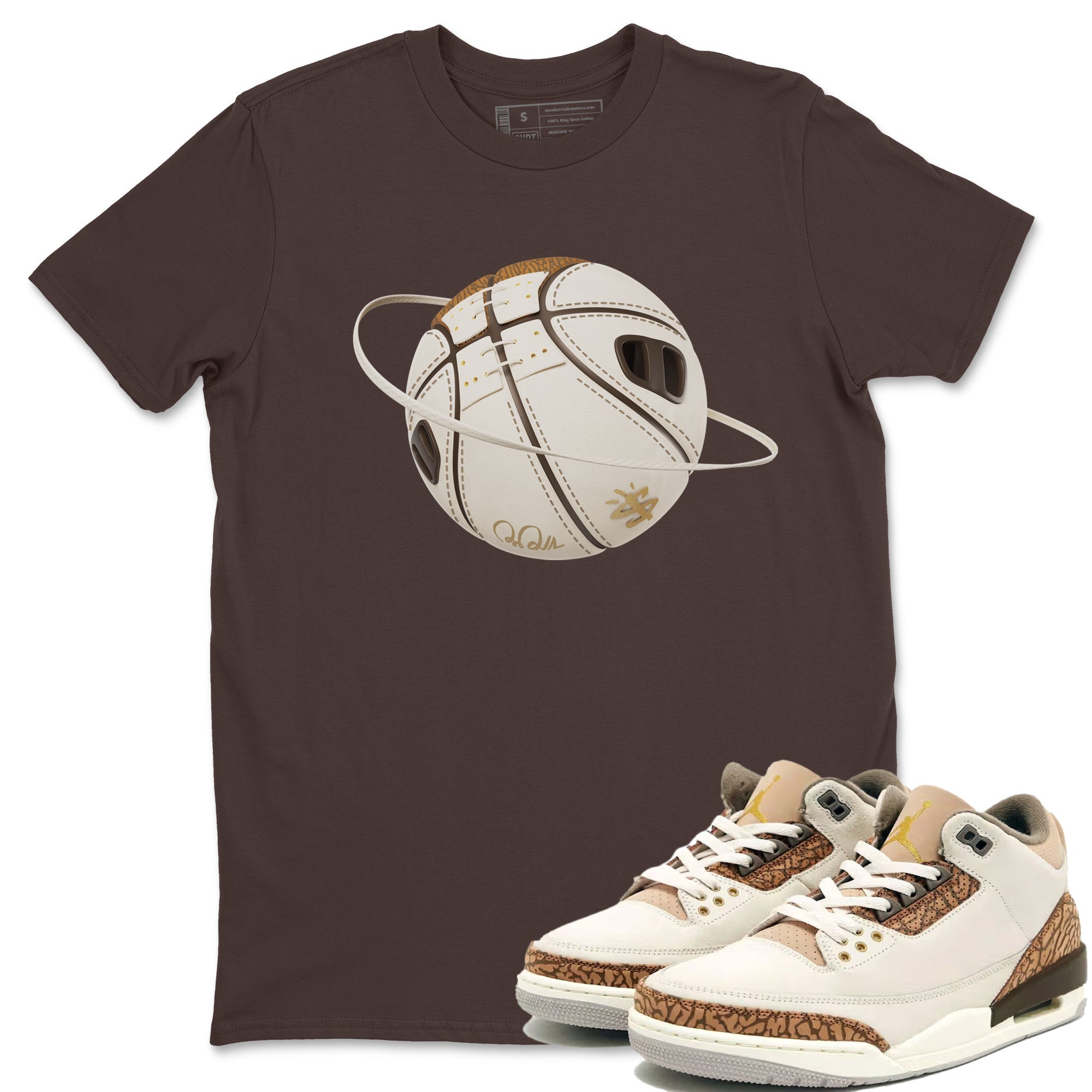 Air Jordan 3 Palomino Sneaker Match Tees Basketball Planet Streetwear Sneaker Shirt AJ3 Palomino Sneaker Release Tees Unisex Shirts Dark Chocolate 1