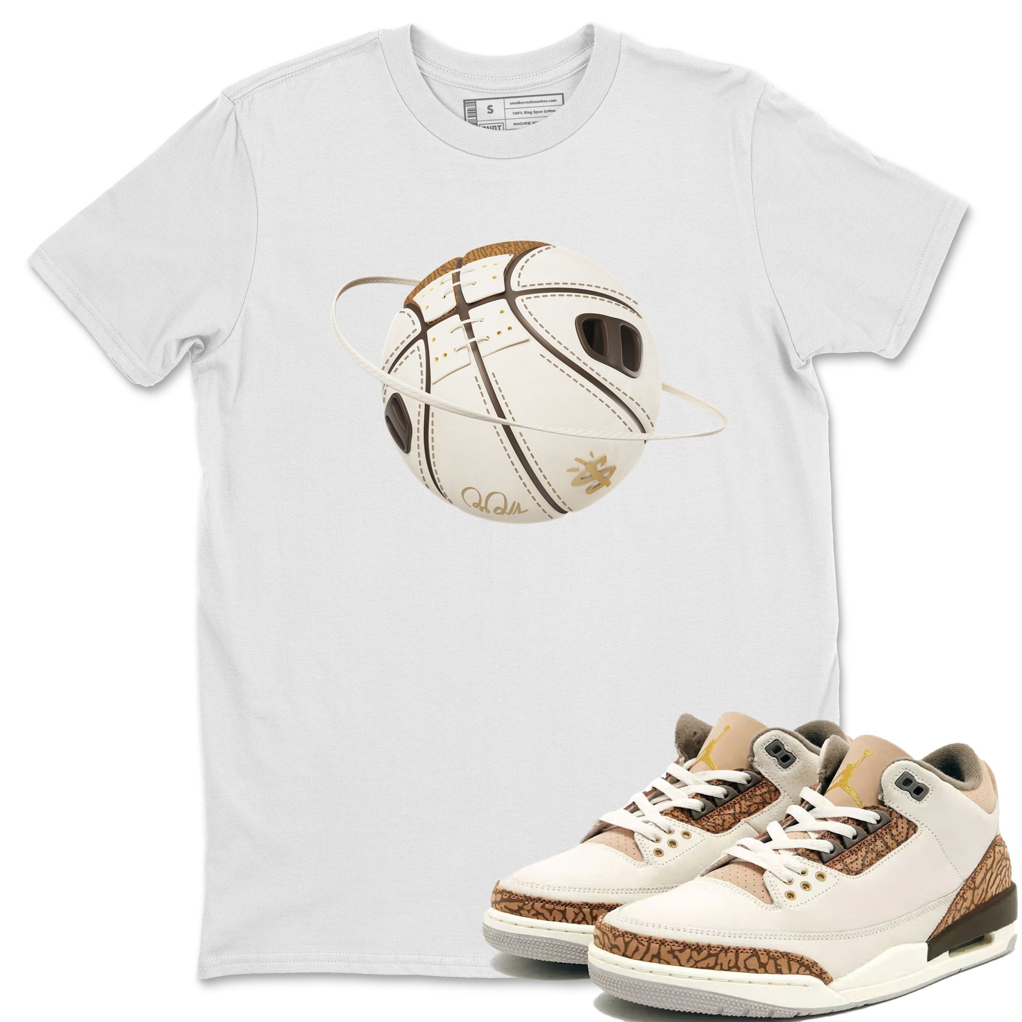 Air Jordan 3 Palomino Sneaker Match Tees Basketball Planet Streetwear Sneaker Shirt AJ3 Palomino Sneaker Release Tees Unisex Shirts White 1