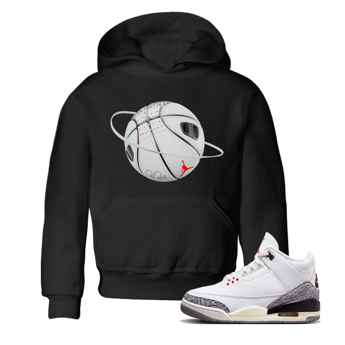 Air Jordan 3 White Cement Basketball Planet Baby and Kids Sneaker Tees Air Jordan 3 White Cement Kids Sneaker Tees Washing and Care Tip
