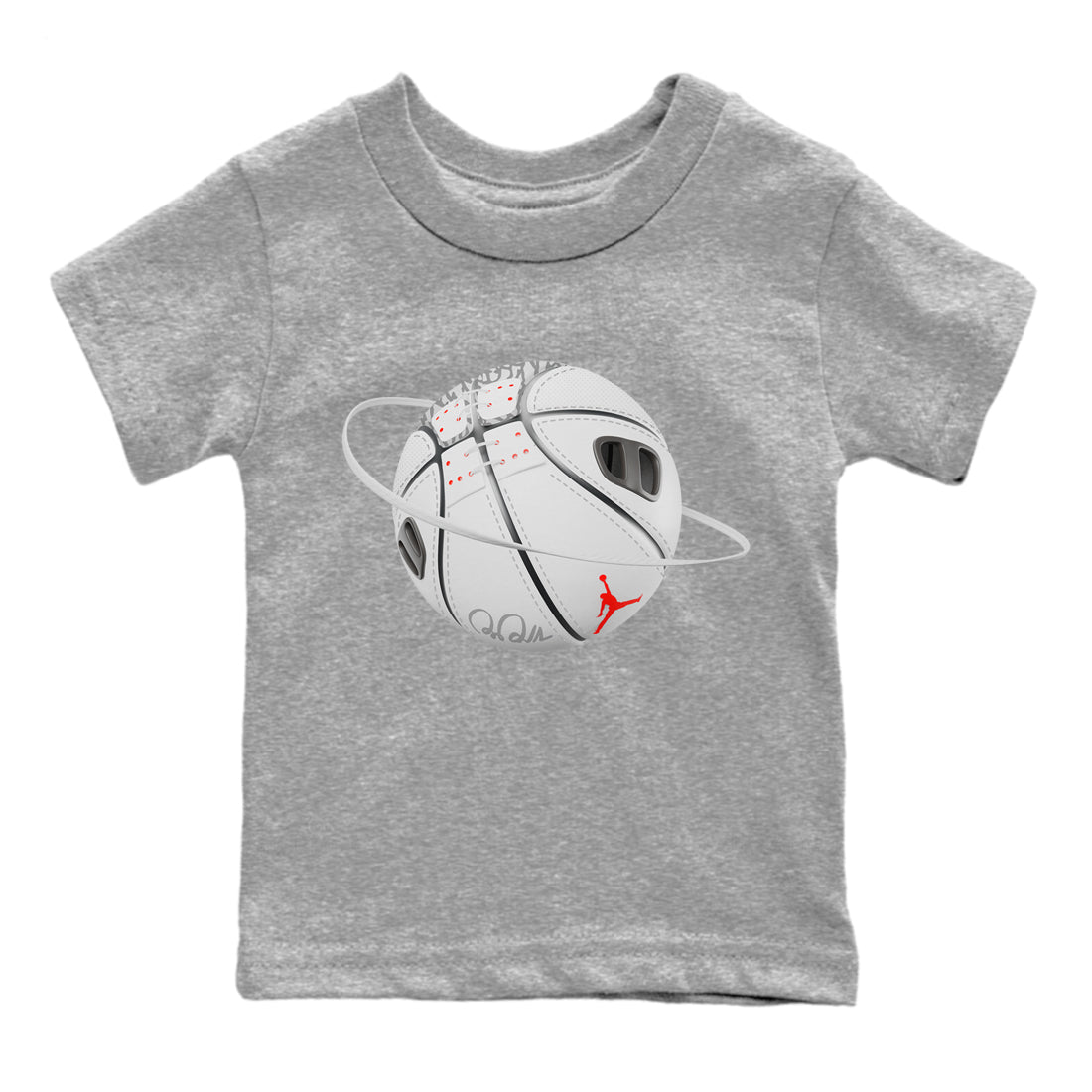 Air Jordan 3 White Cement Shirt To Match Jordans Basketball Planet Sneaker Tees AJ3 White Cement Drip Gear Zone Sneaker Matching Clothing Kids Shirts Heather Grey 2